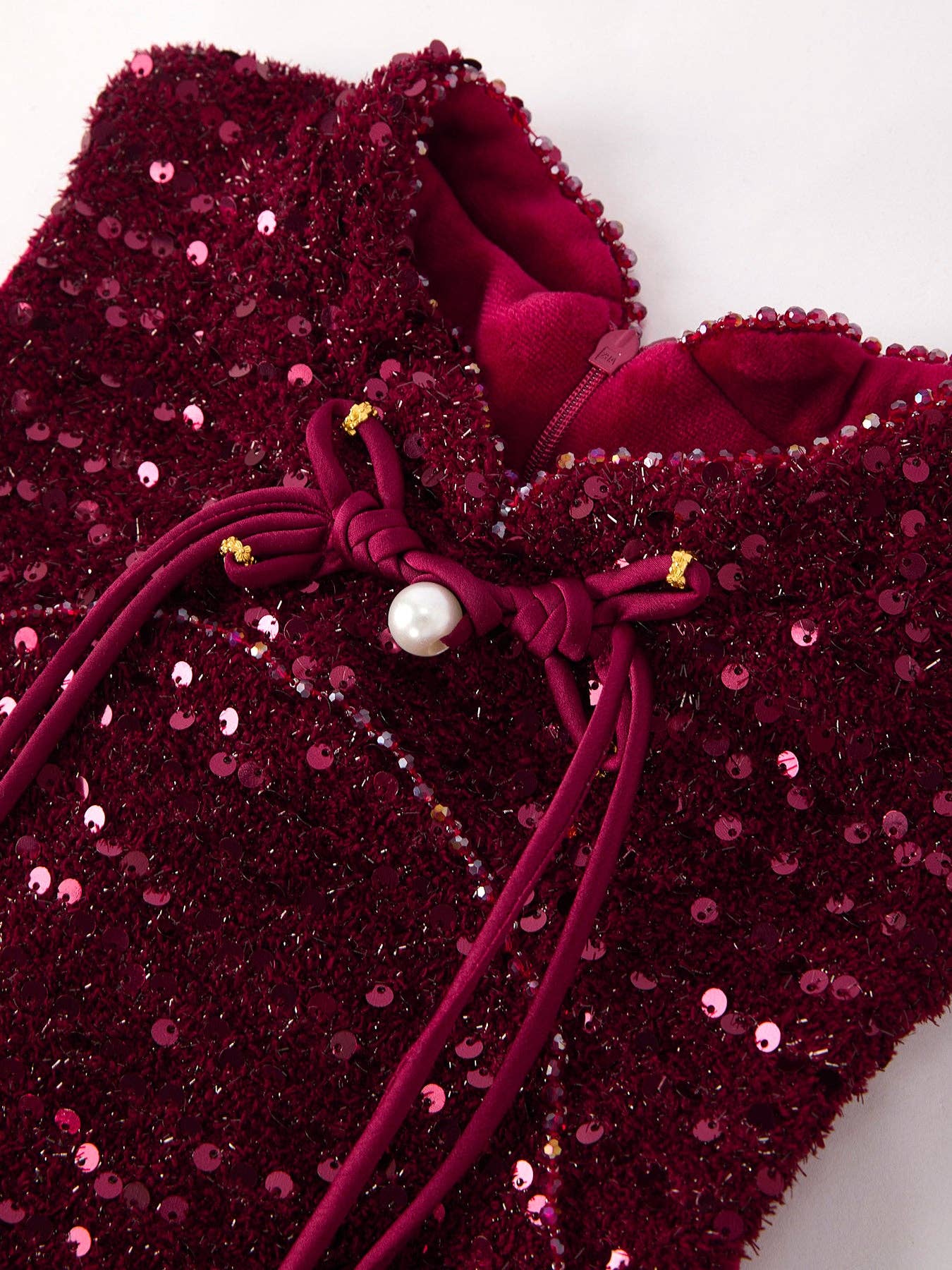 Girls Burgundy Red Glitter Dress With Multi-Layered Tulle Dress