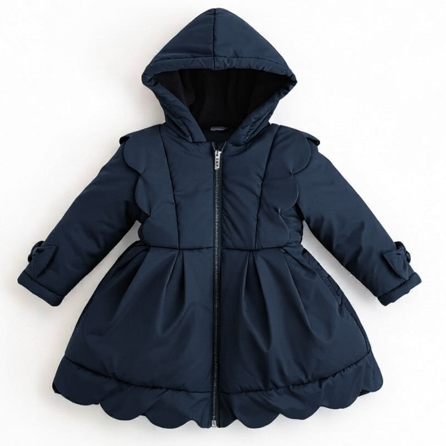 Scallop School Coat - Navy