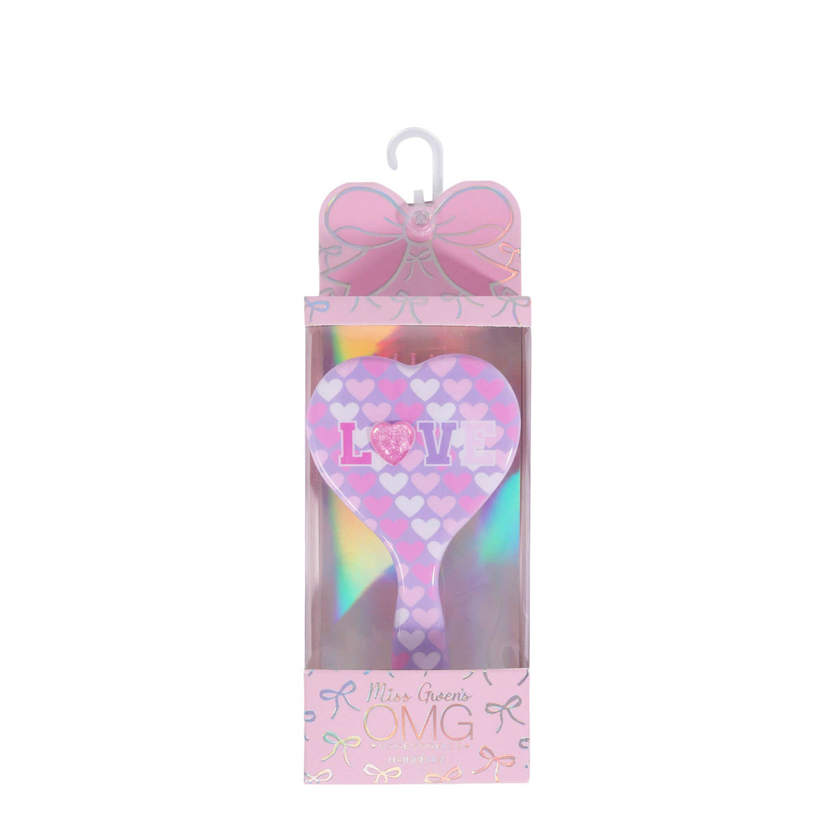 'Love' Heart Printed Heart Shaped Hairbrush