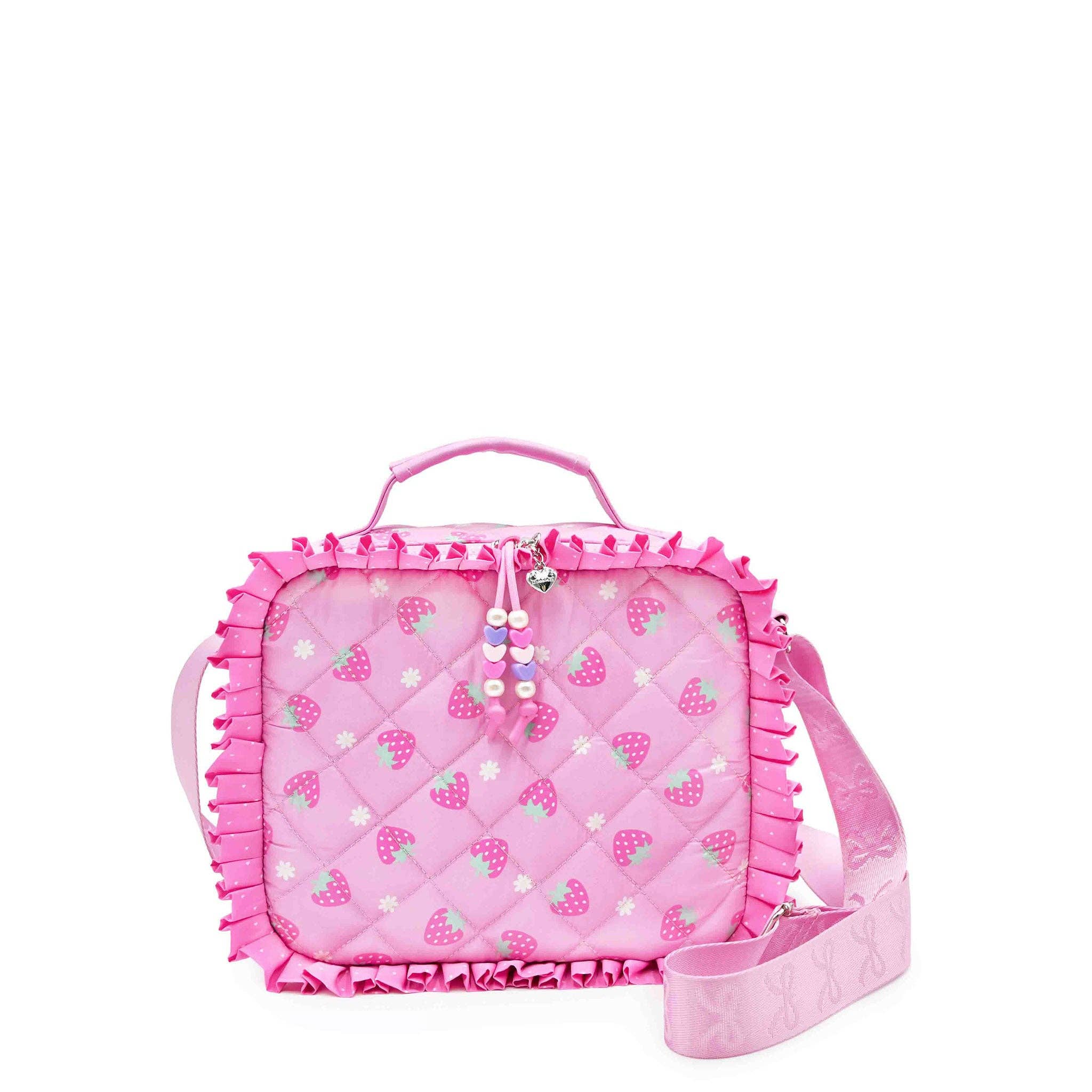 Strawberry & Ruffle Quilted Lunch Bag
