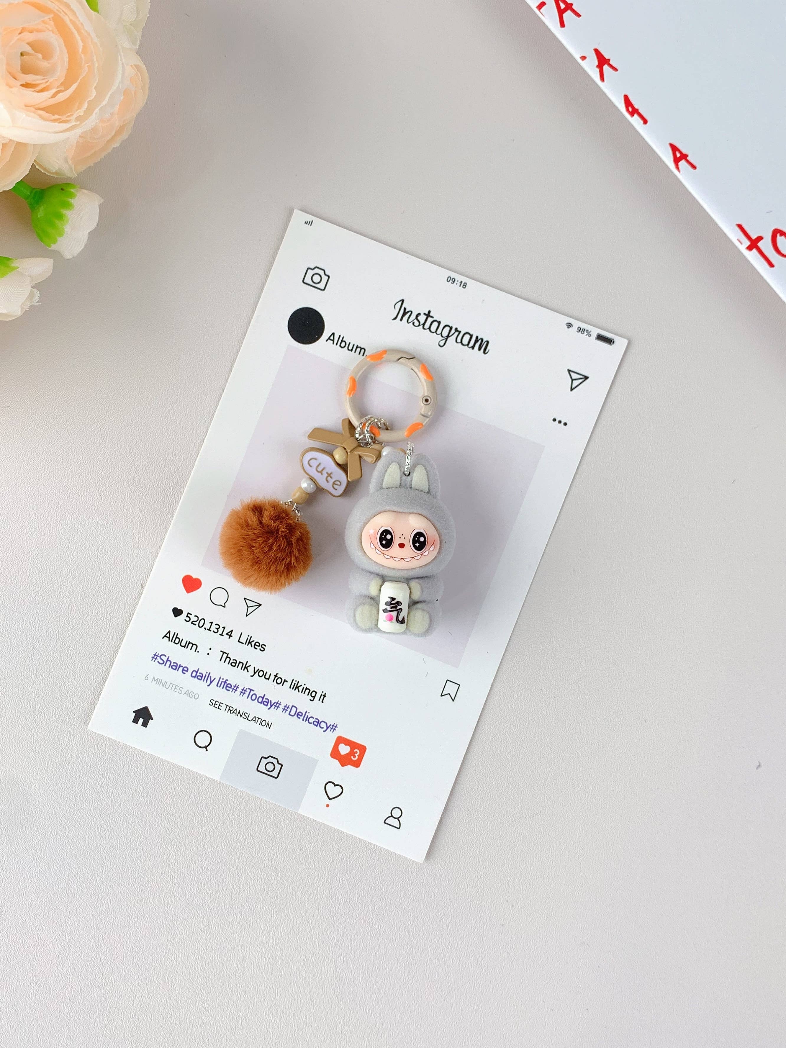 Labubu Hot-Selling Cute Keychain for Girls,Car Key Accessory