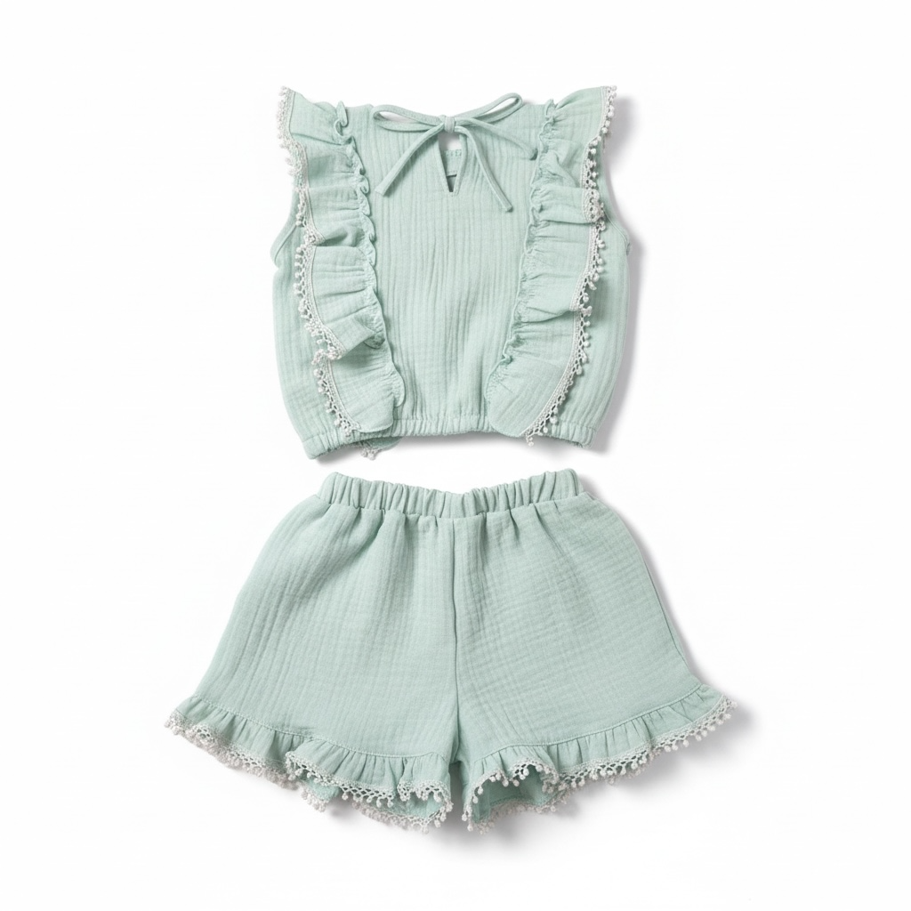 Mint Crepe Short Set