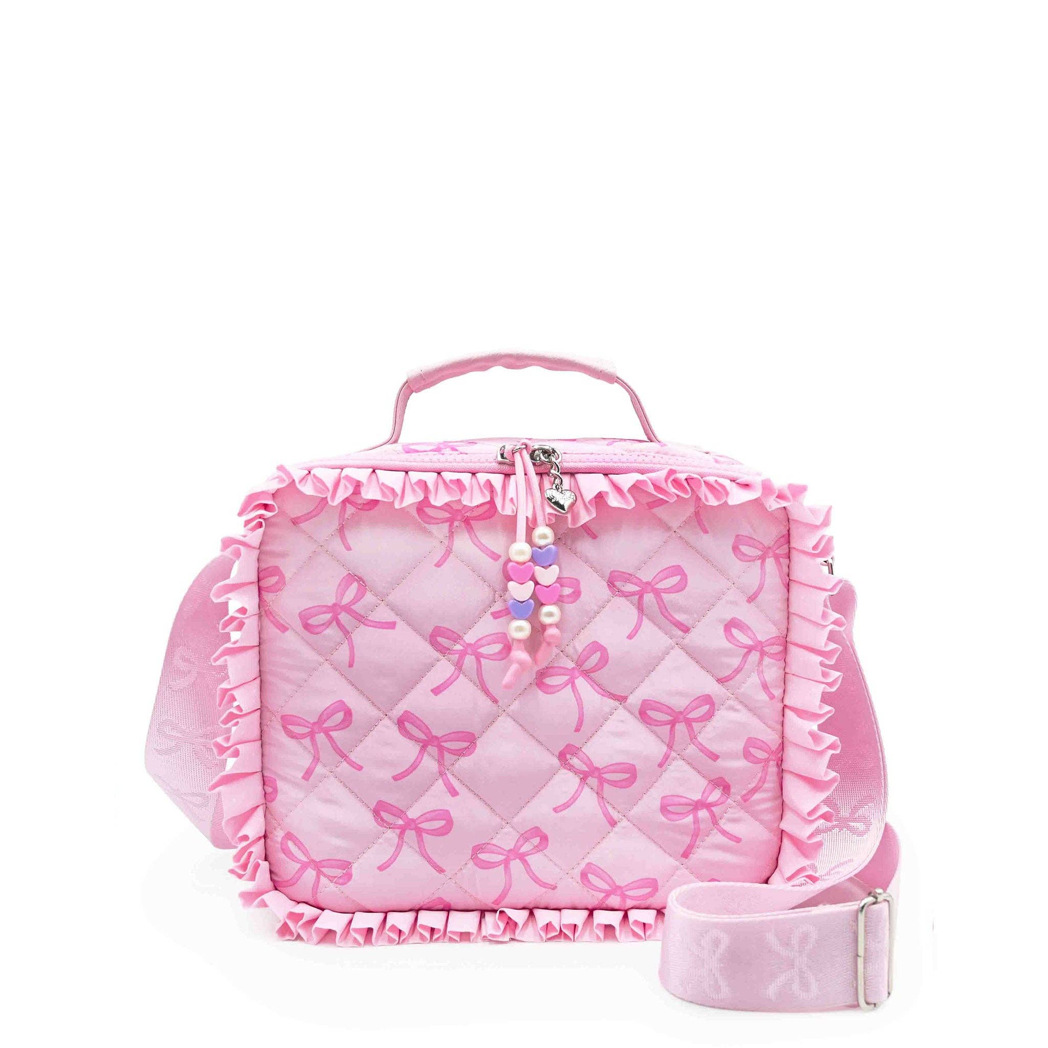 Bow Printed Quilted Lunch Bag