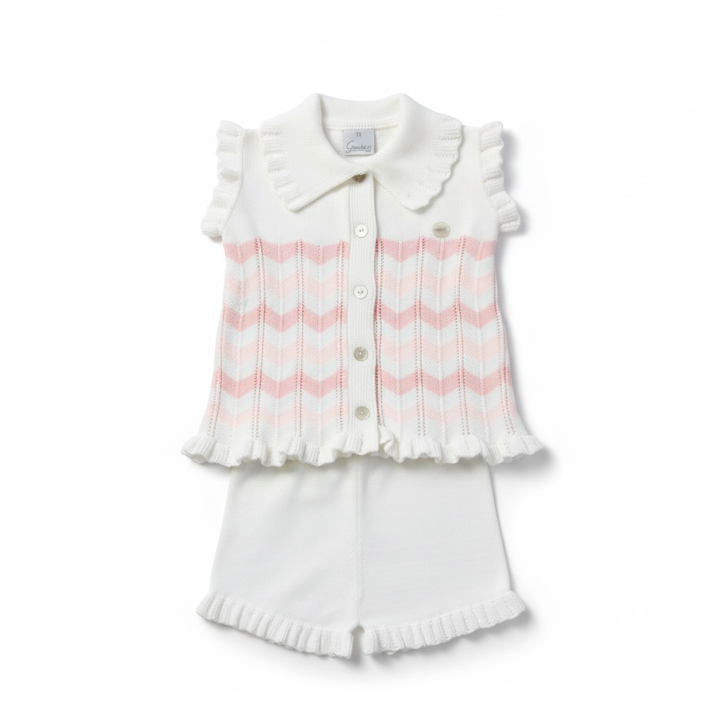 Pink Zig Zag Short Set