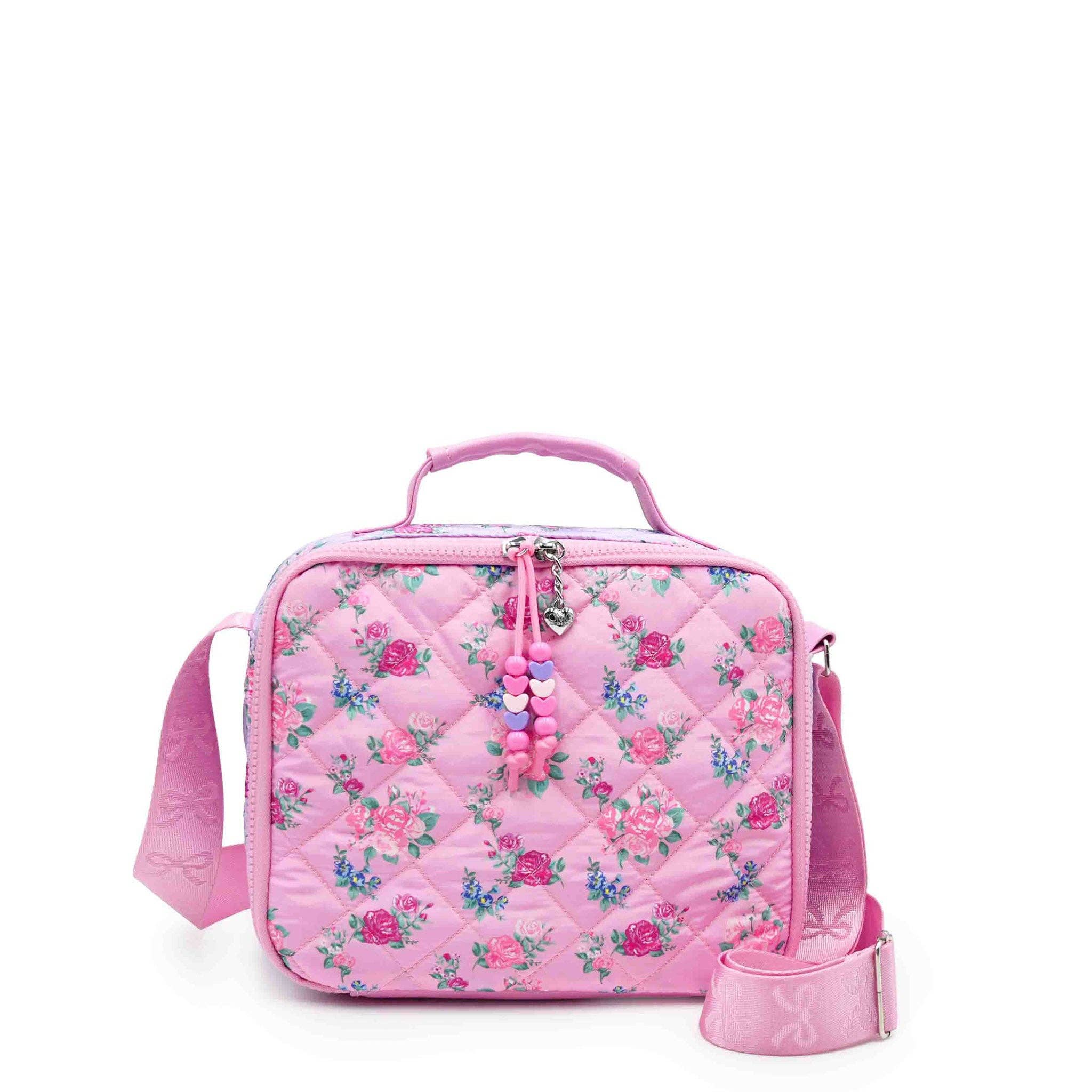 Floral Quilted Lunch Bag with Charm