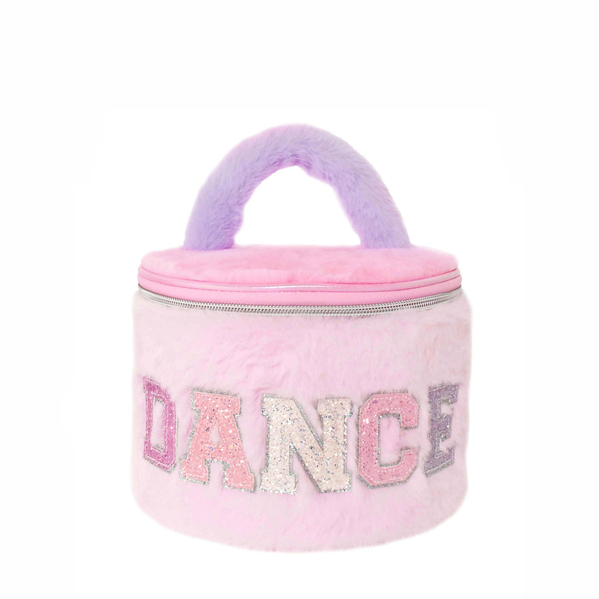 Color Block Plush 'DANCE' Round Glam Bag