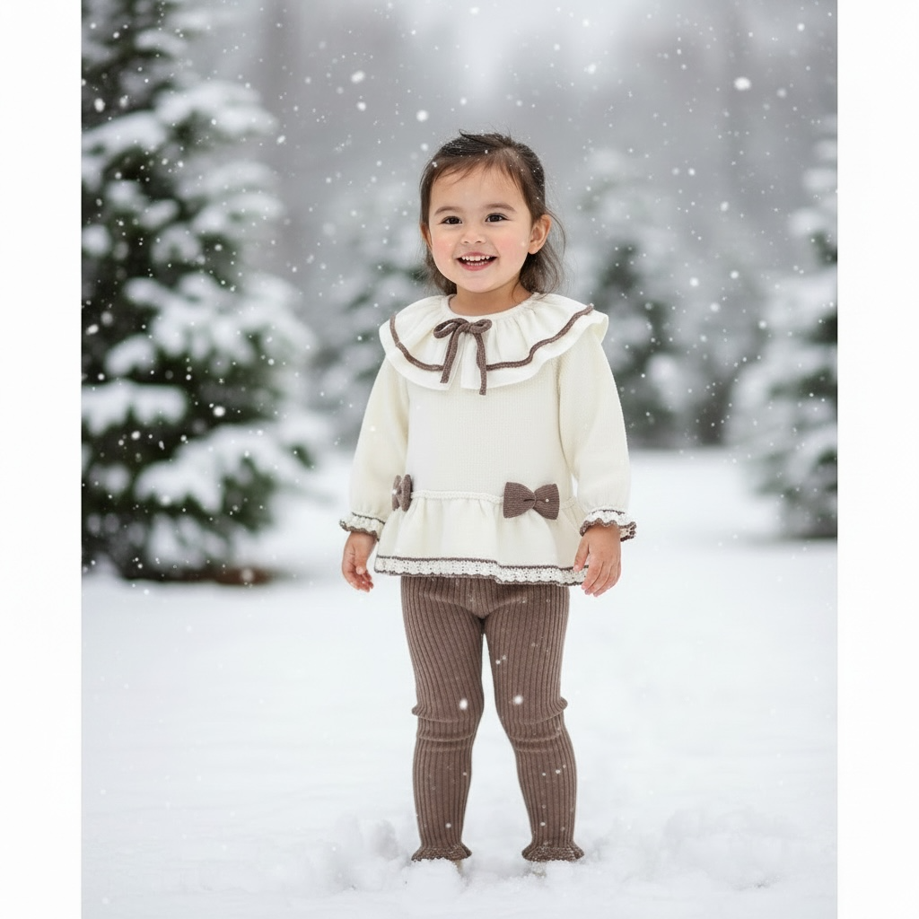 Ivory Overszied Collar Legging Set