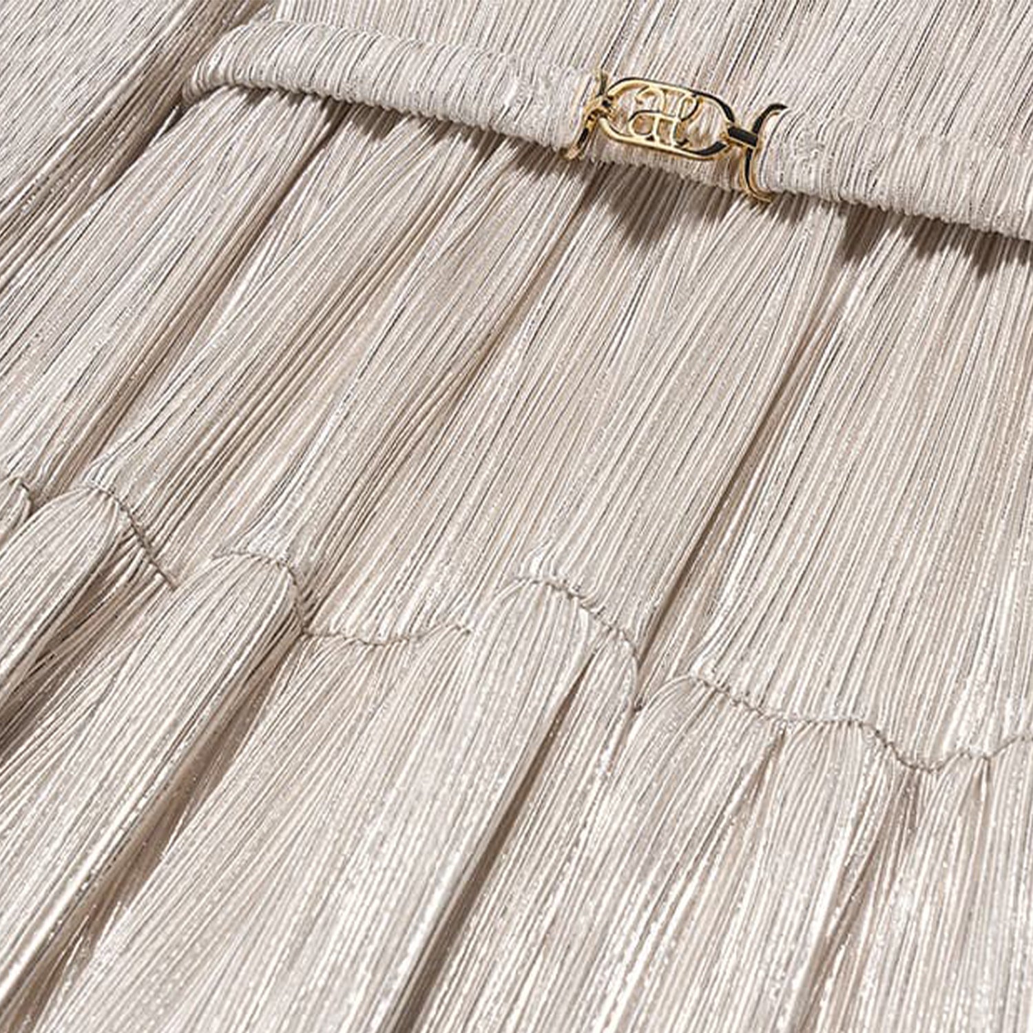 Gold Sparkle Pleat Dress