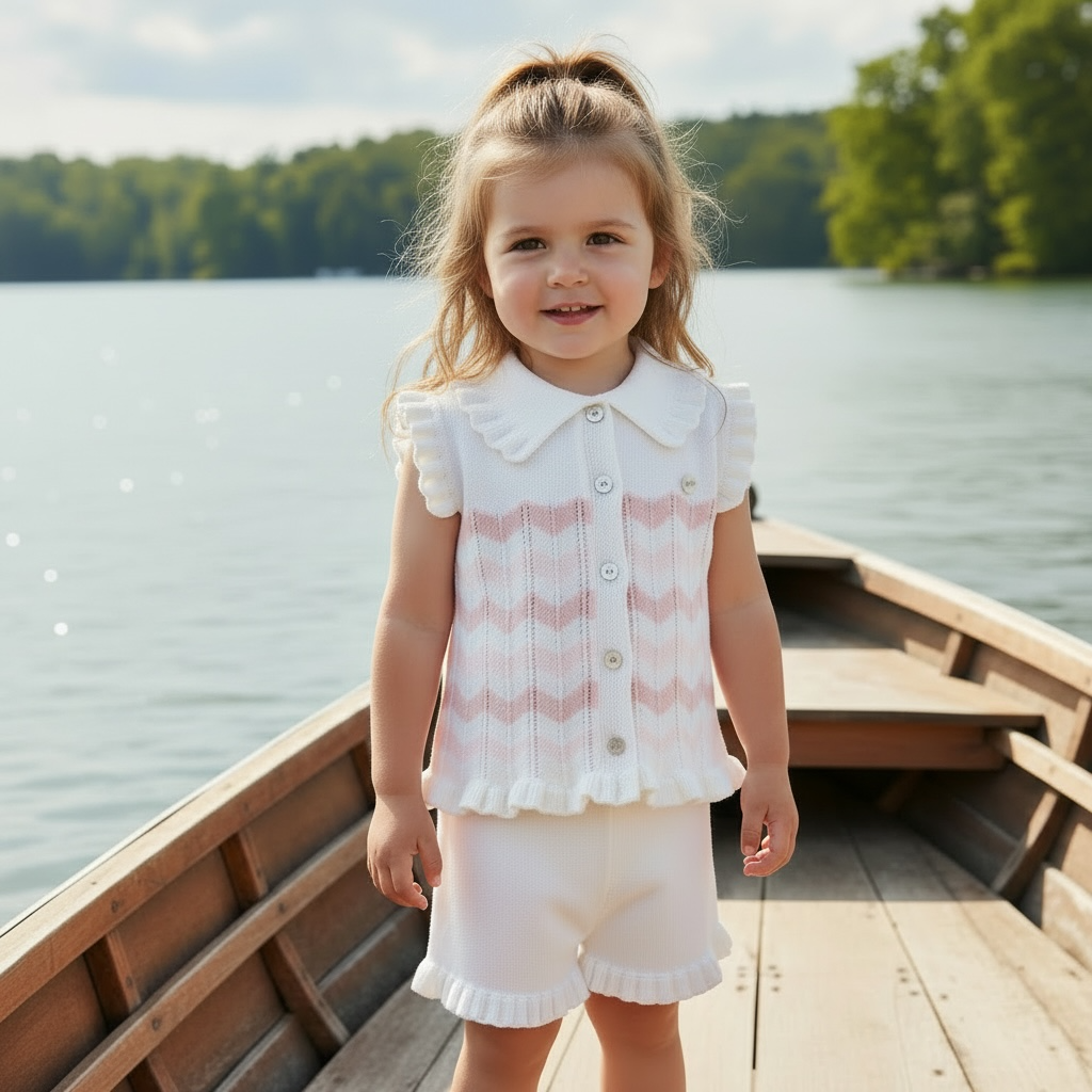 Pink Zig Zag Short Set