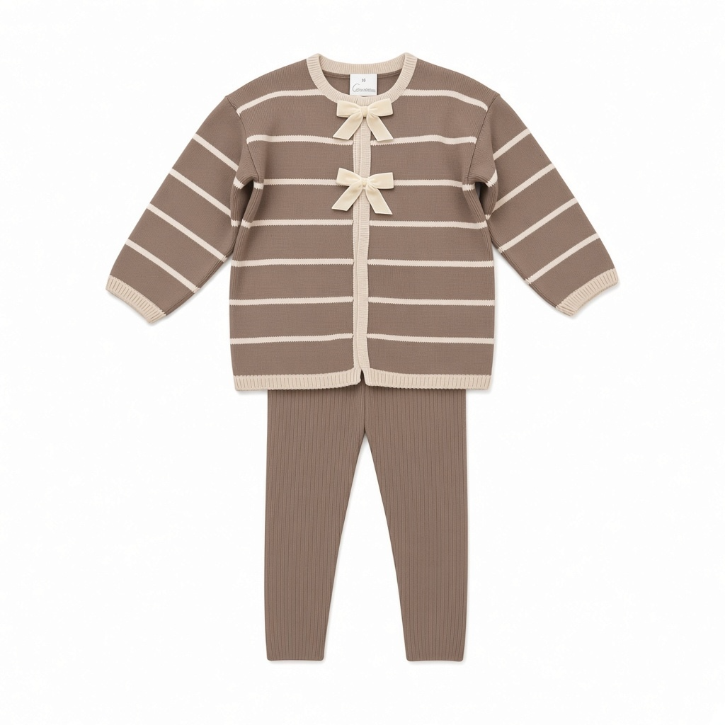 Ivory Bow Stripe Legging Set