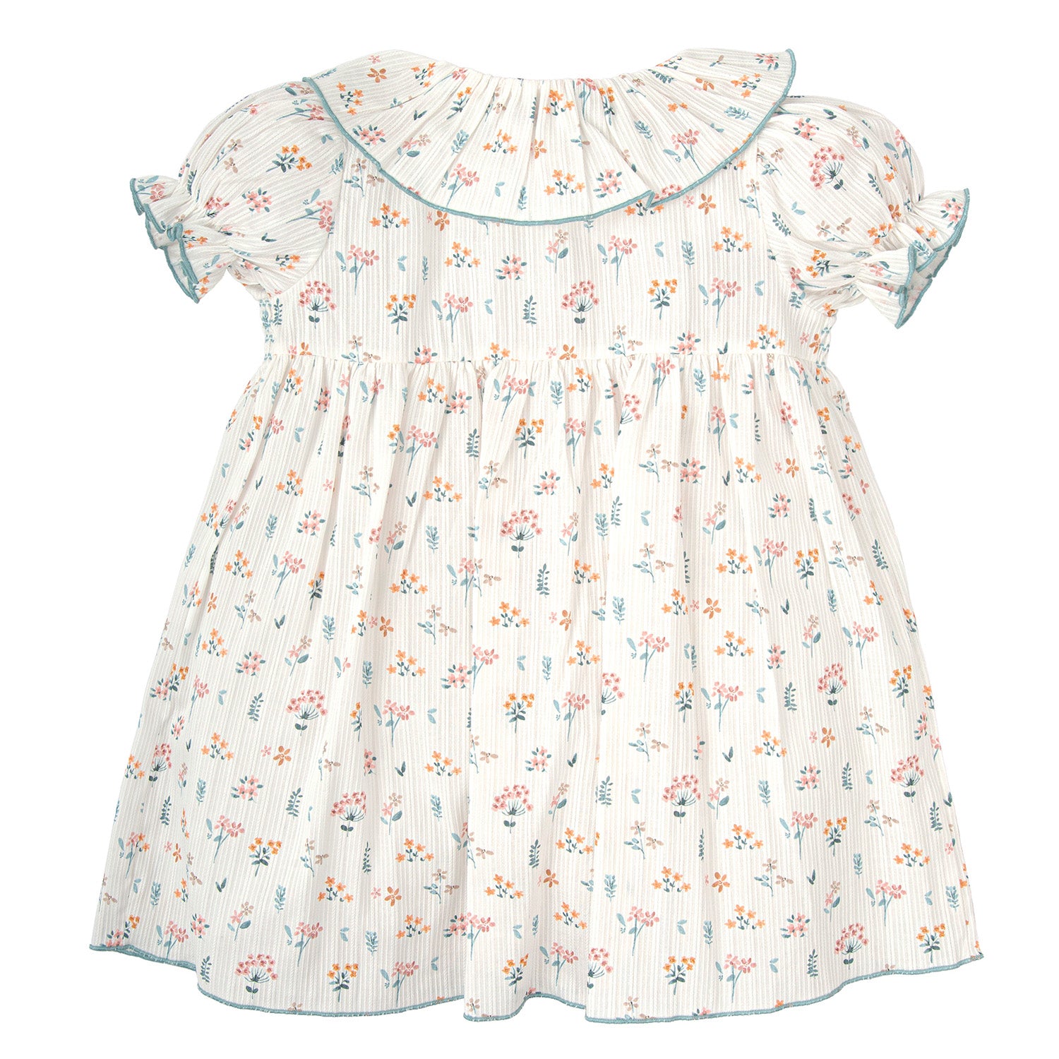 White Floral Smocked Dress