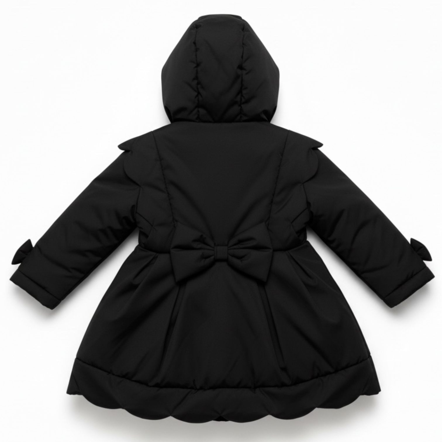 Scallop School Coat - Black
