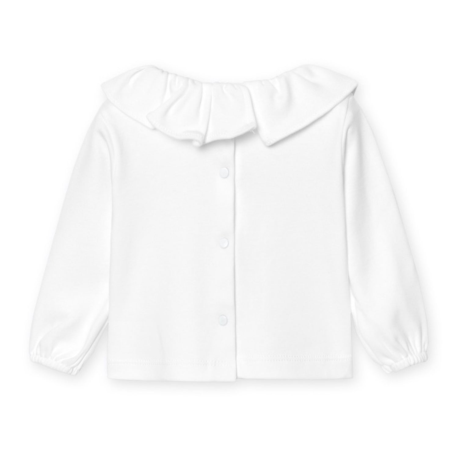 White Long Sleeved Frill Collar Top