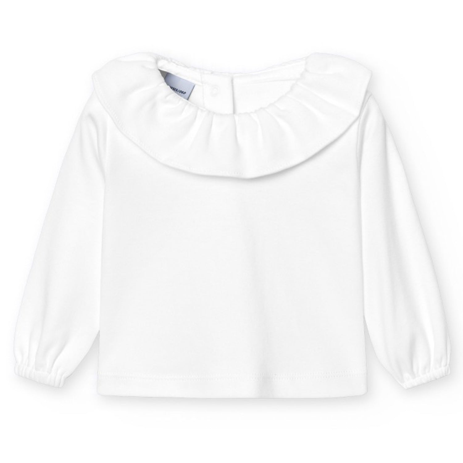 White Long Sleeved Frill Collar Top