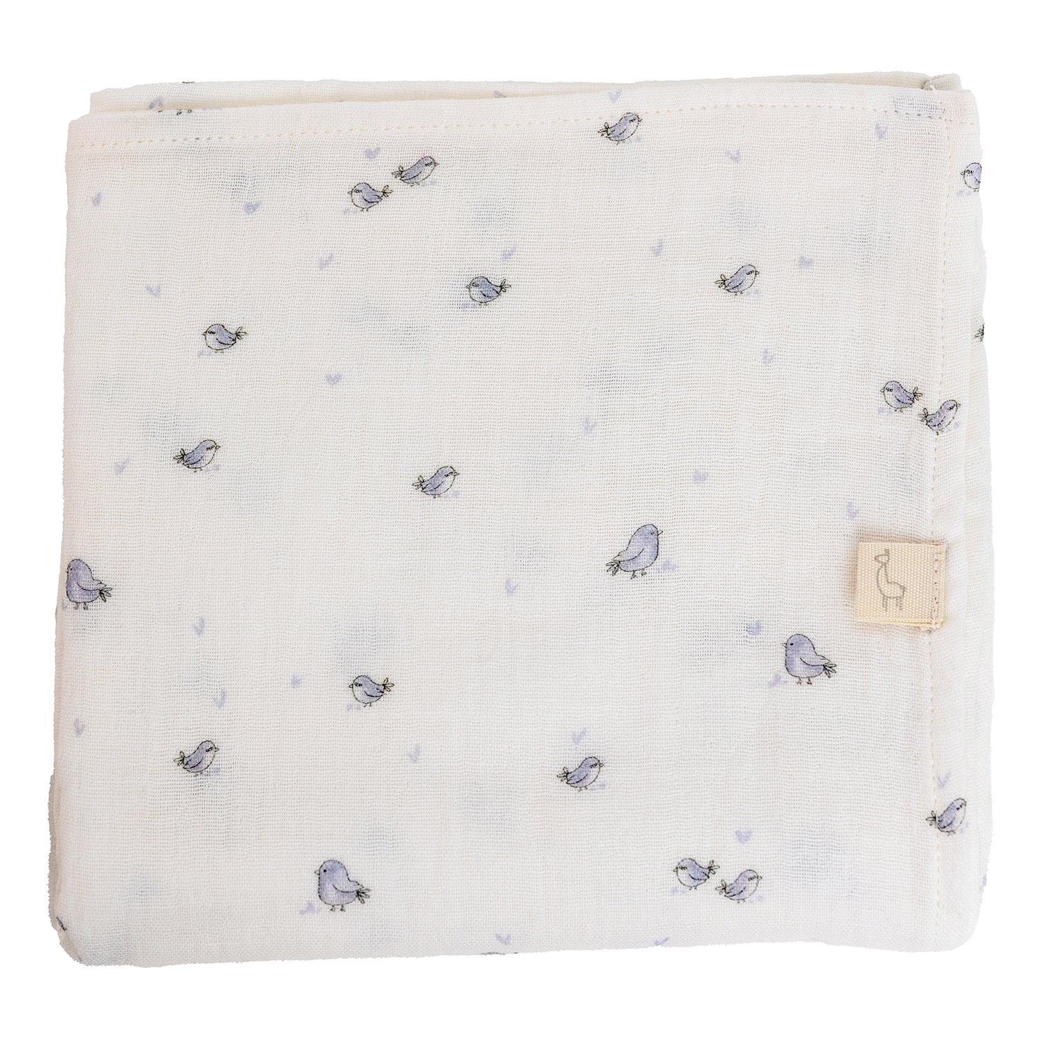 Blue Birdie Burp Blanket