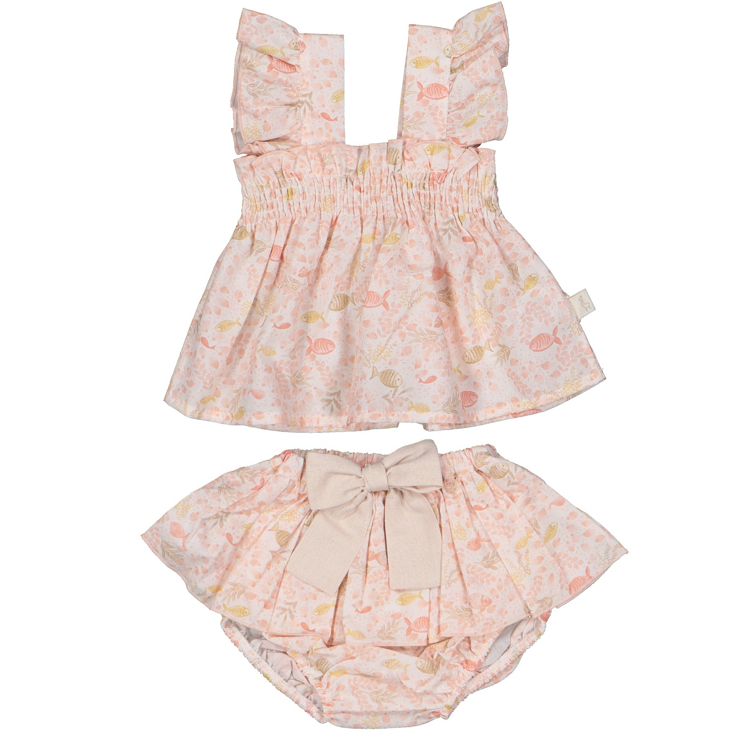 Pink Ocean Print Bloomer Set