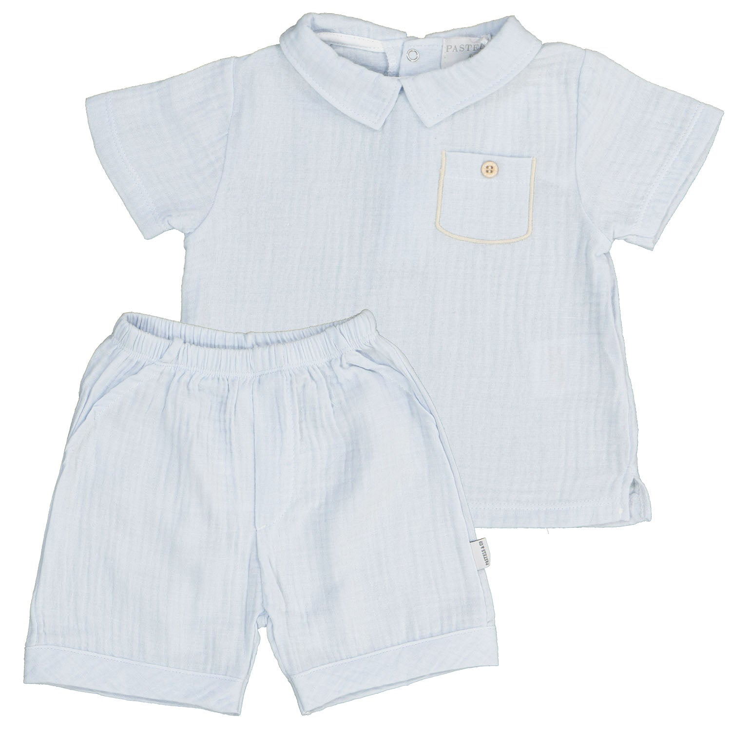 Blue Crepe Short Set