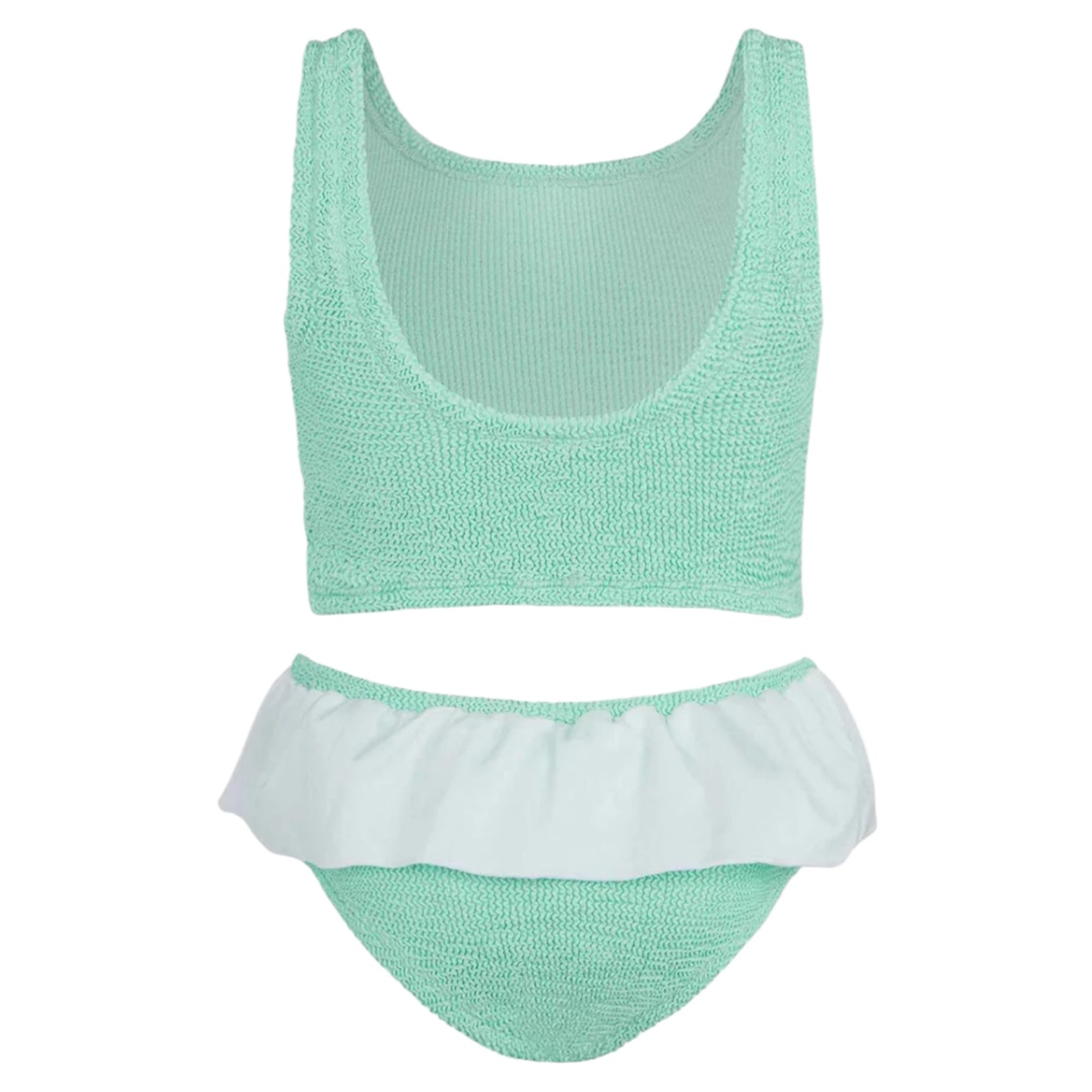 Olive Metalic Mint Crinkle Bikini Kids