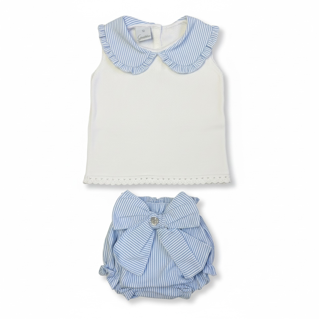 Powder Blue Stripe Knicker Set