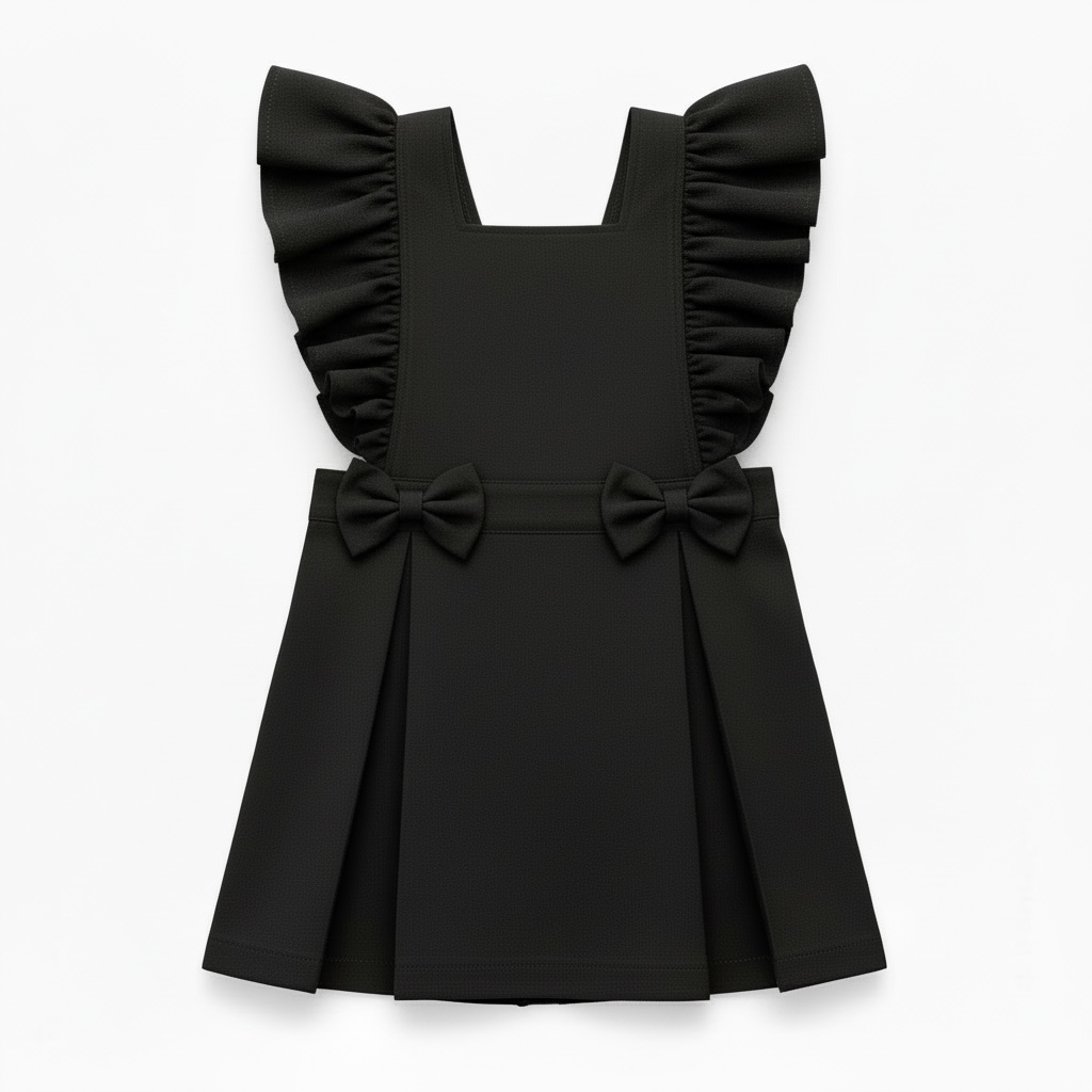 Ruffles School Dress - Black