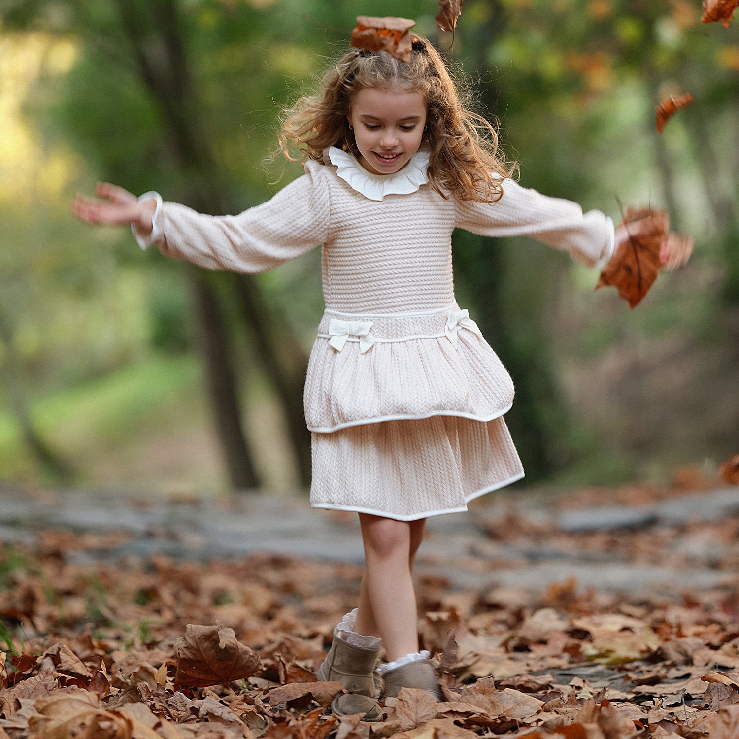 Beige Cable Dress