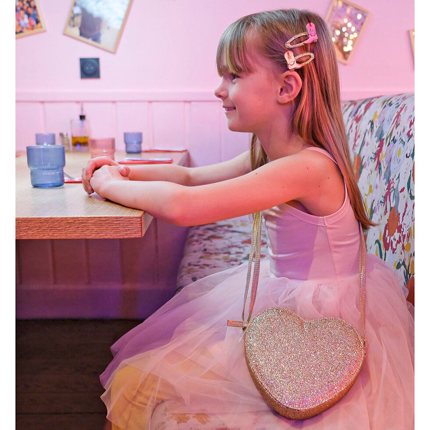 Love Heart Gold Glitter bag