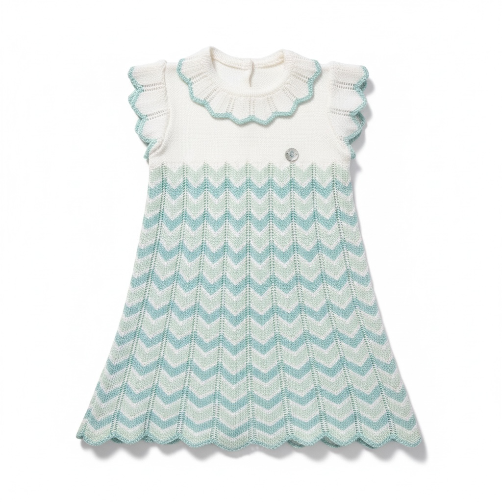 Turquoise Pleat Knit Dress