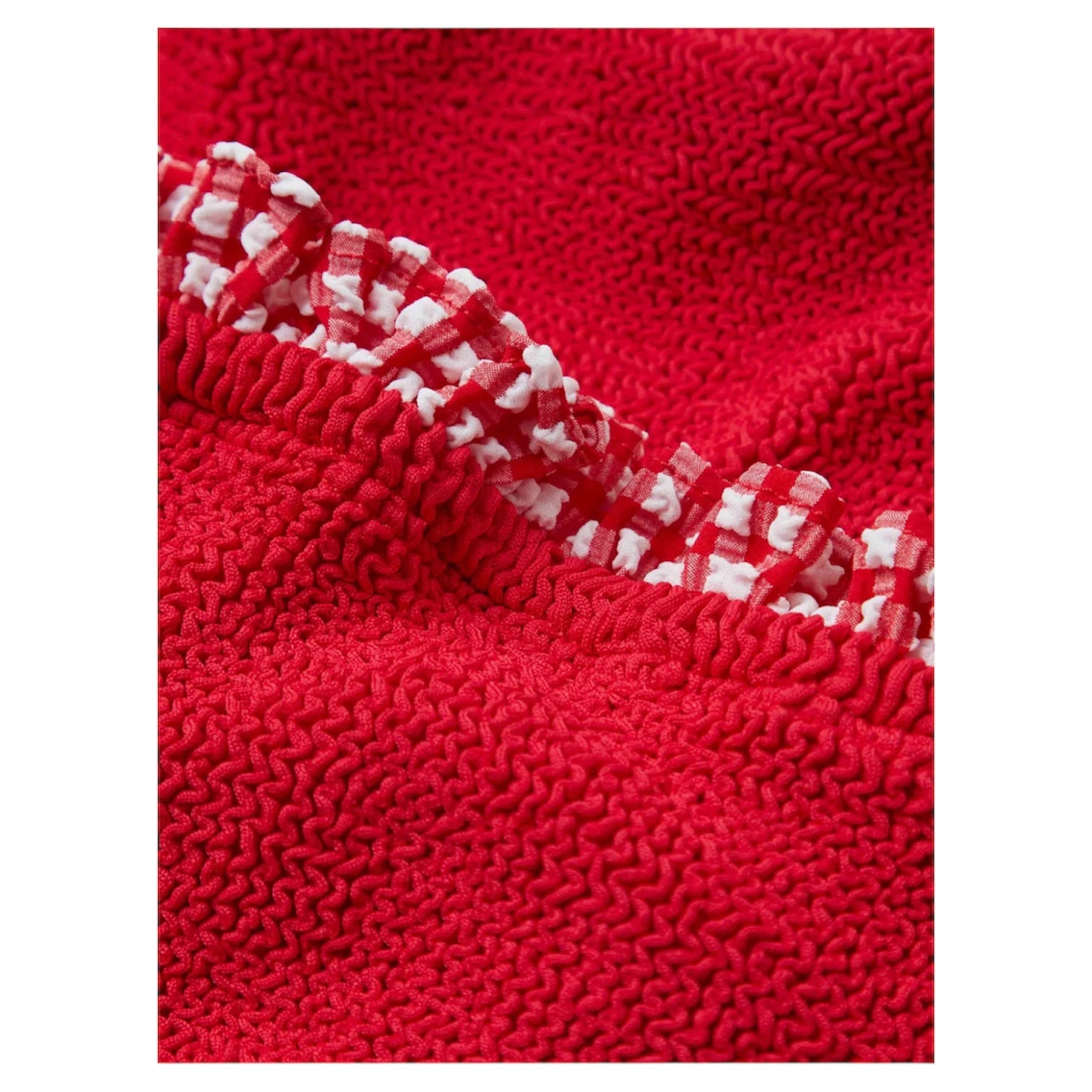 Denise Red Gingham Crinkle Swimsuit Kids