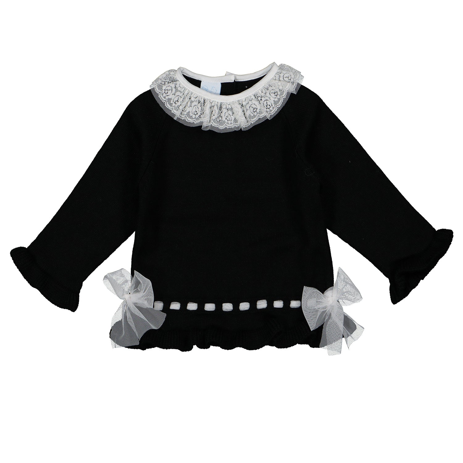 Black & Ivory Tulle Knitted Outfit