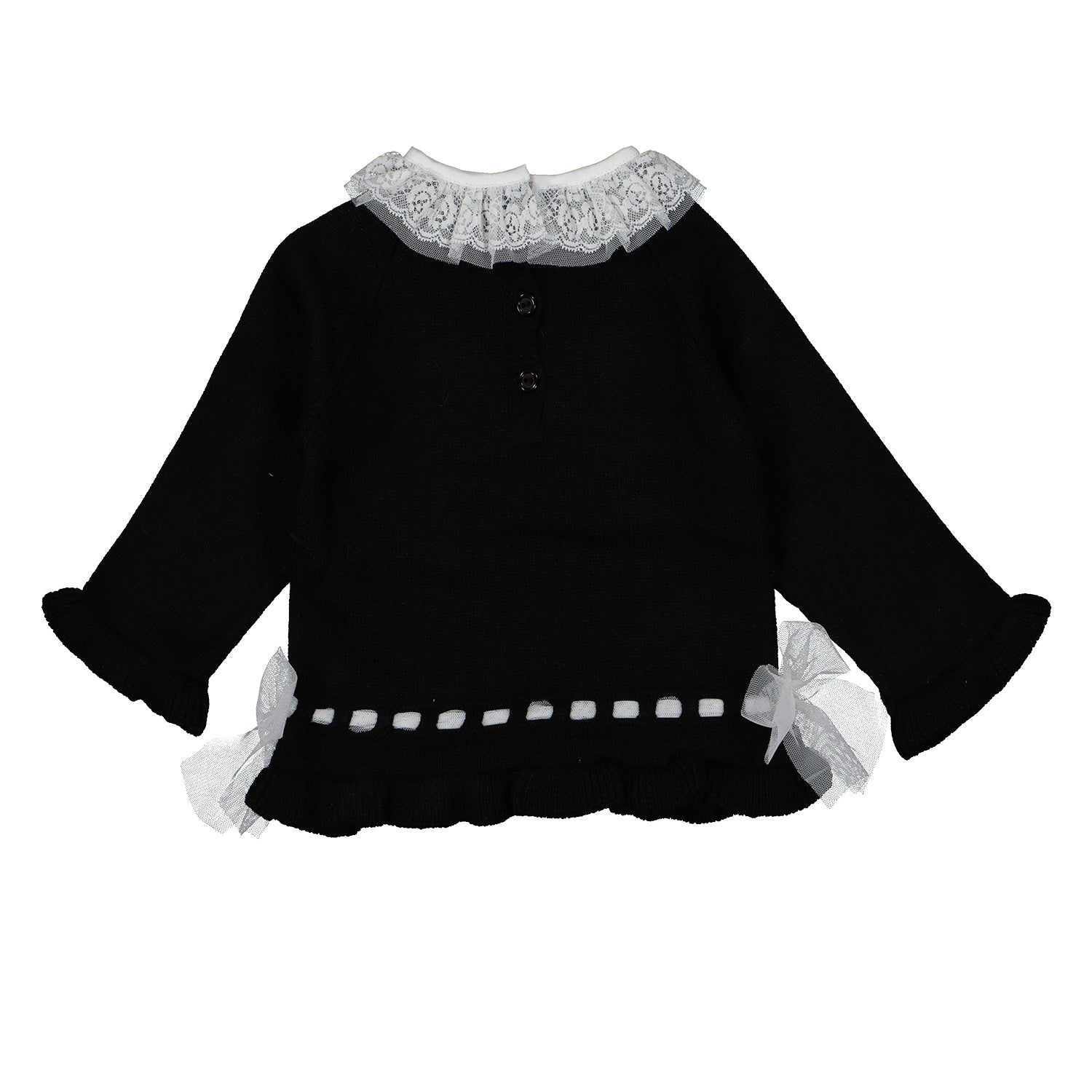 Black & Ivory Tulle Knitted Outfit