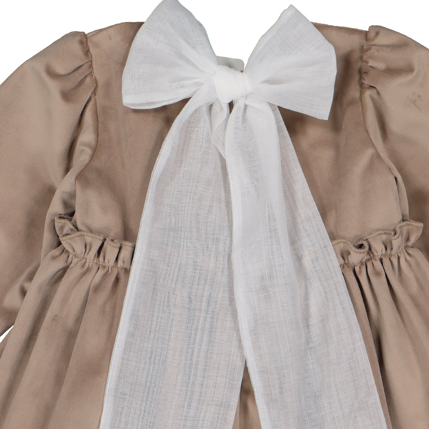 Hazel Brown Velvet Bow Dress