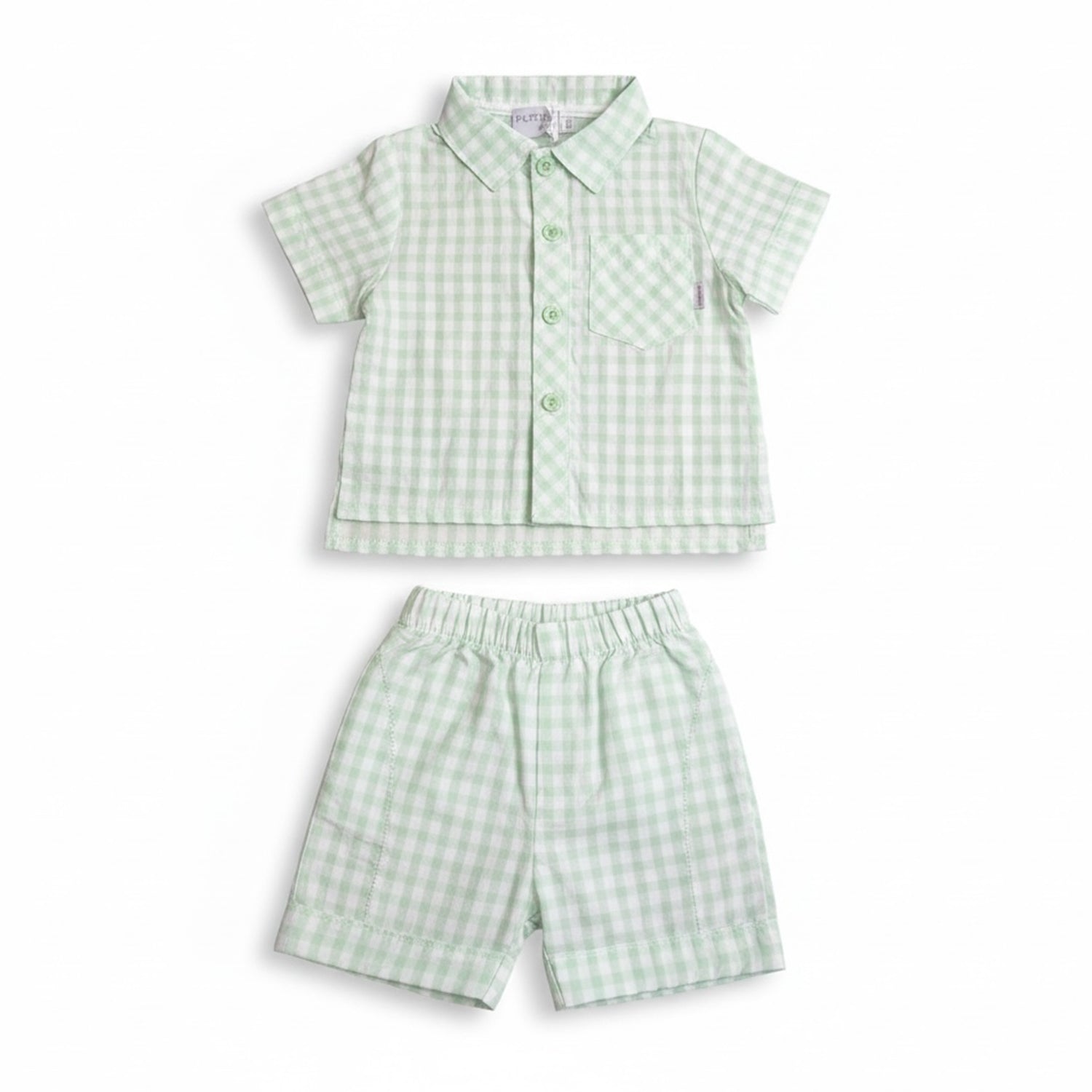 Mint Gingham Short Set