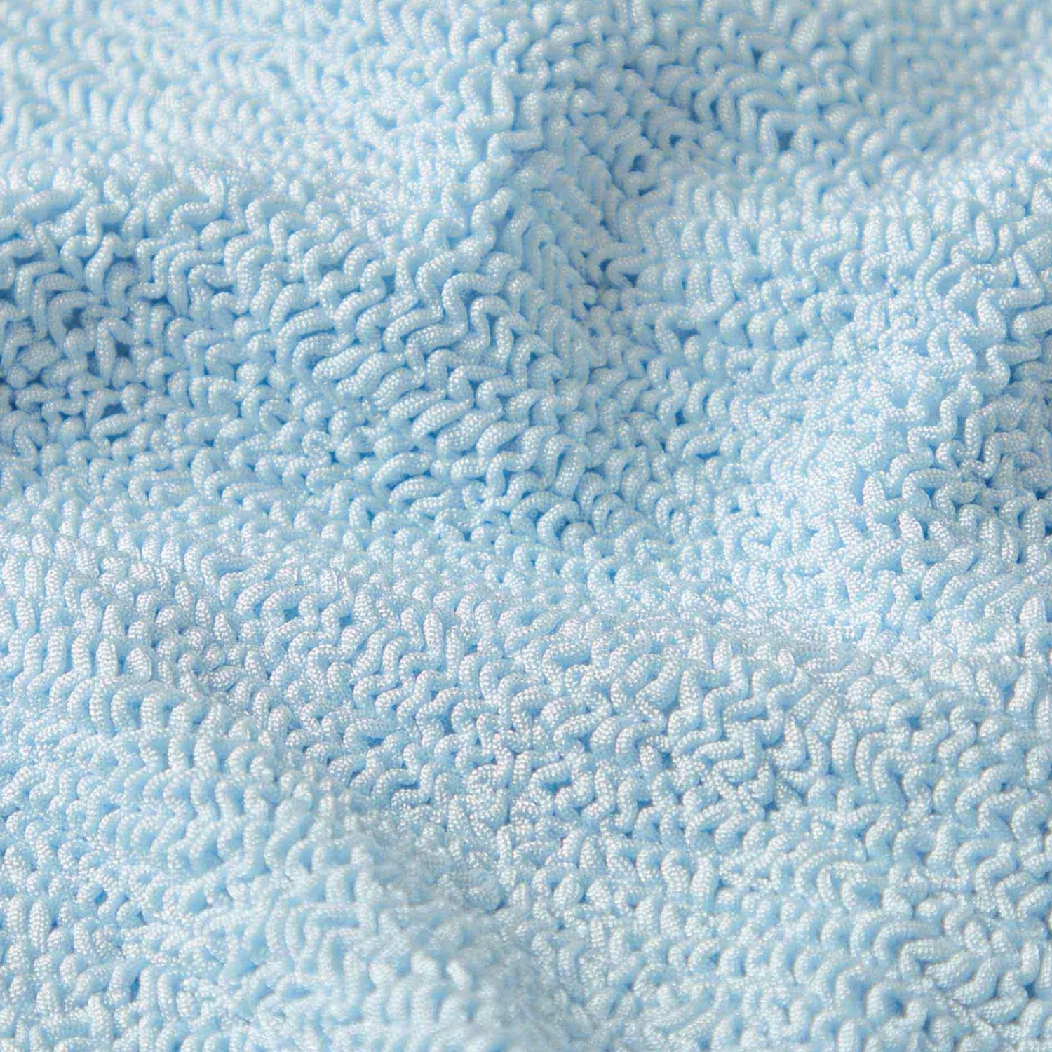 Square Neck Metallic Ice Blue Crinkle Swimsuit - Adult