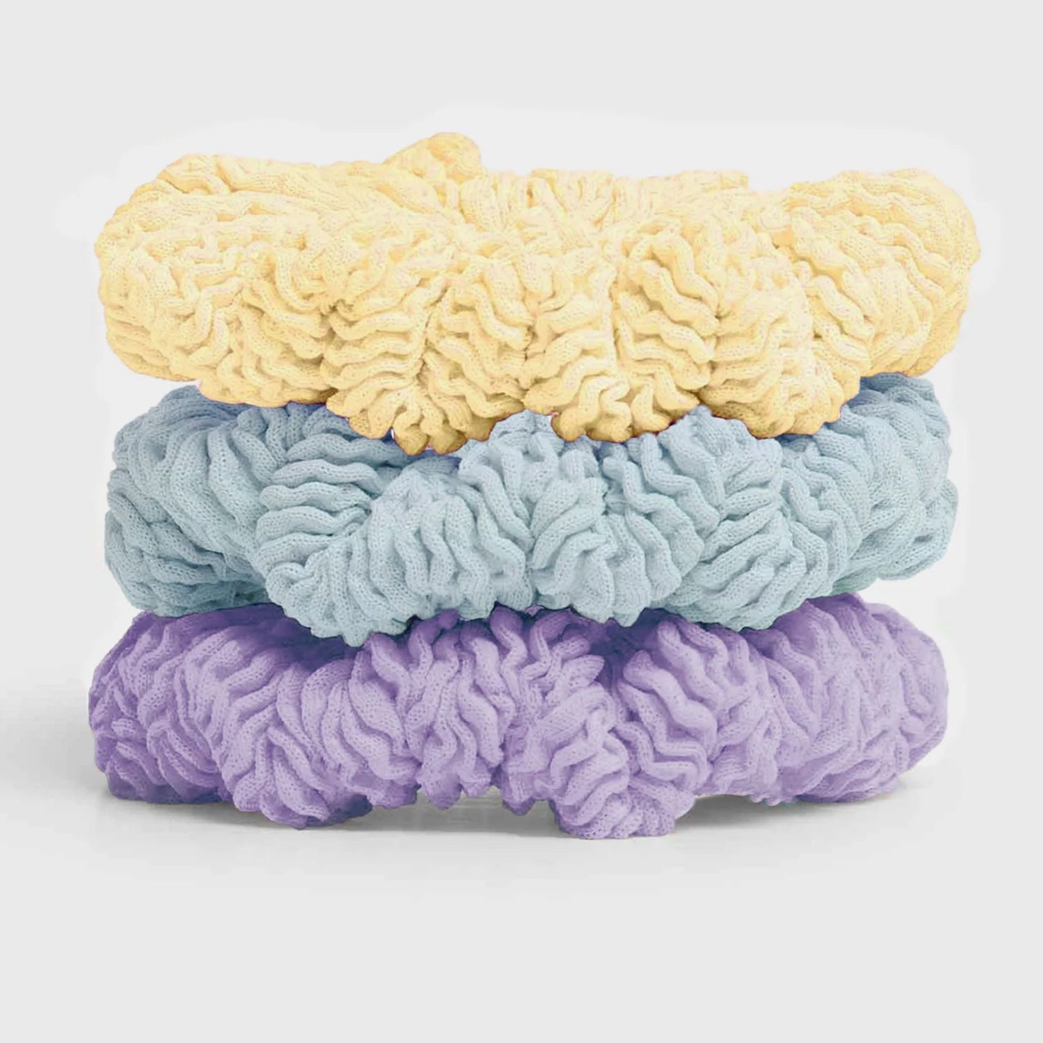 Kids 3 Pack Scrunchies - Ice Blue/Butter/Lilac