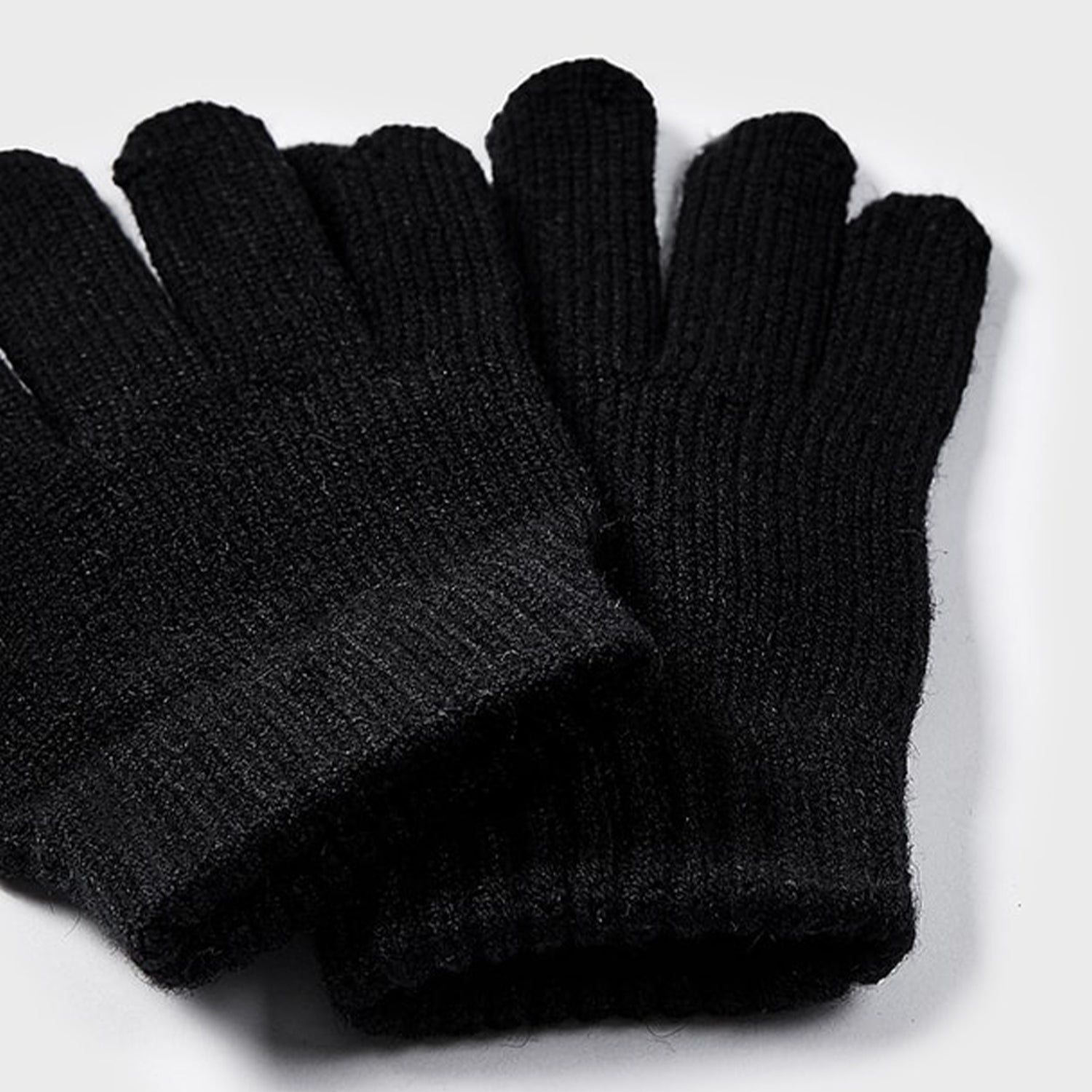 Black Knitted Gloves