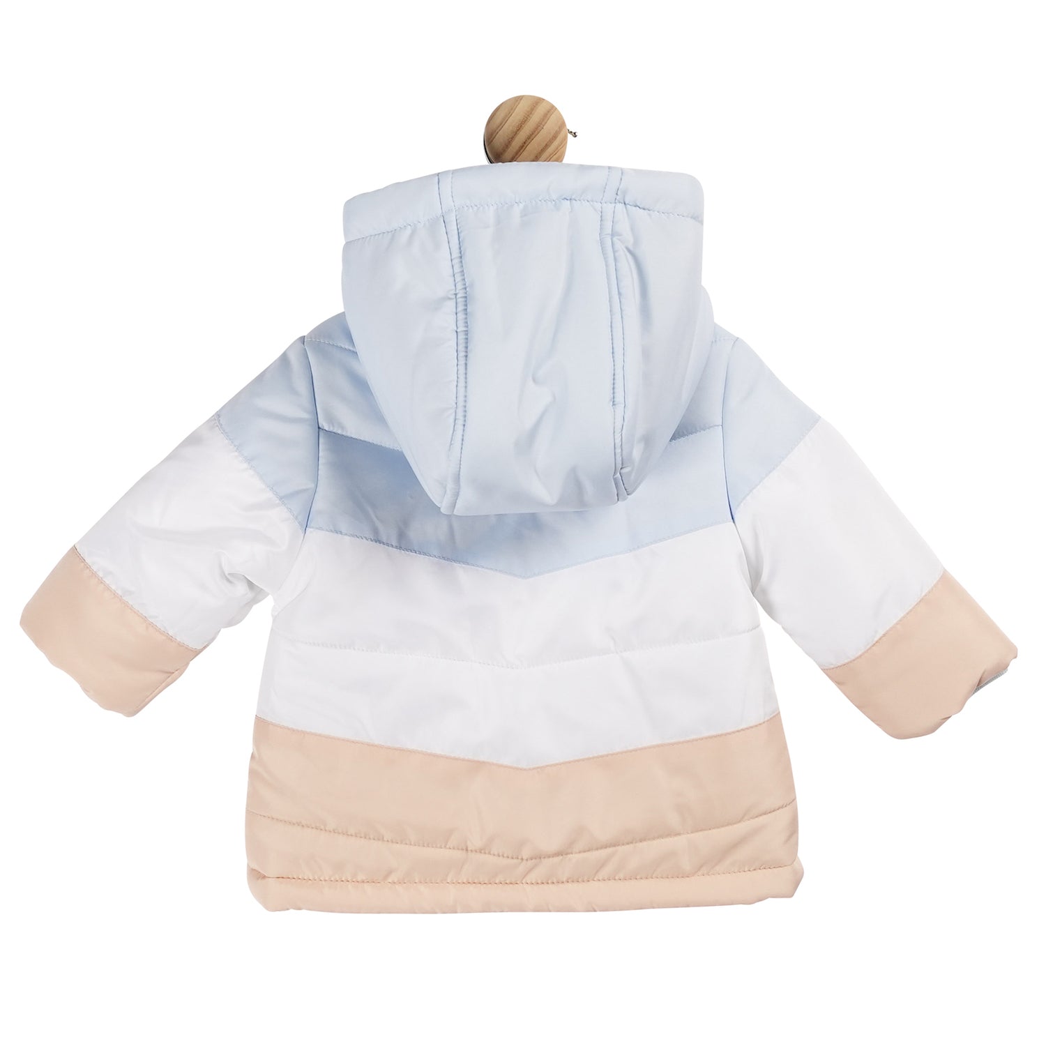 Beige and Blue Padded Jacket