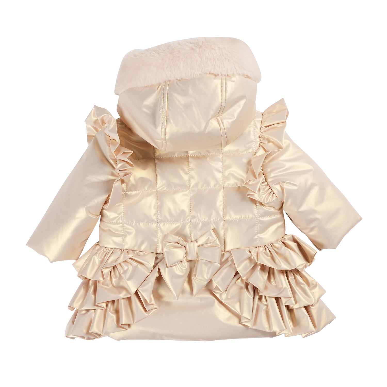 Gold Fur Trim Frill Coat