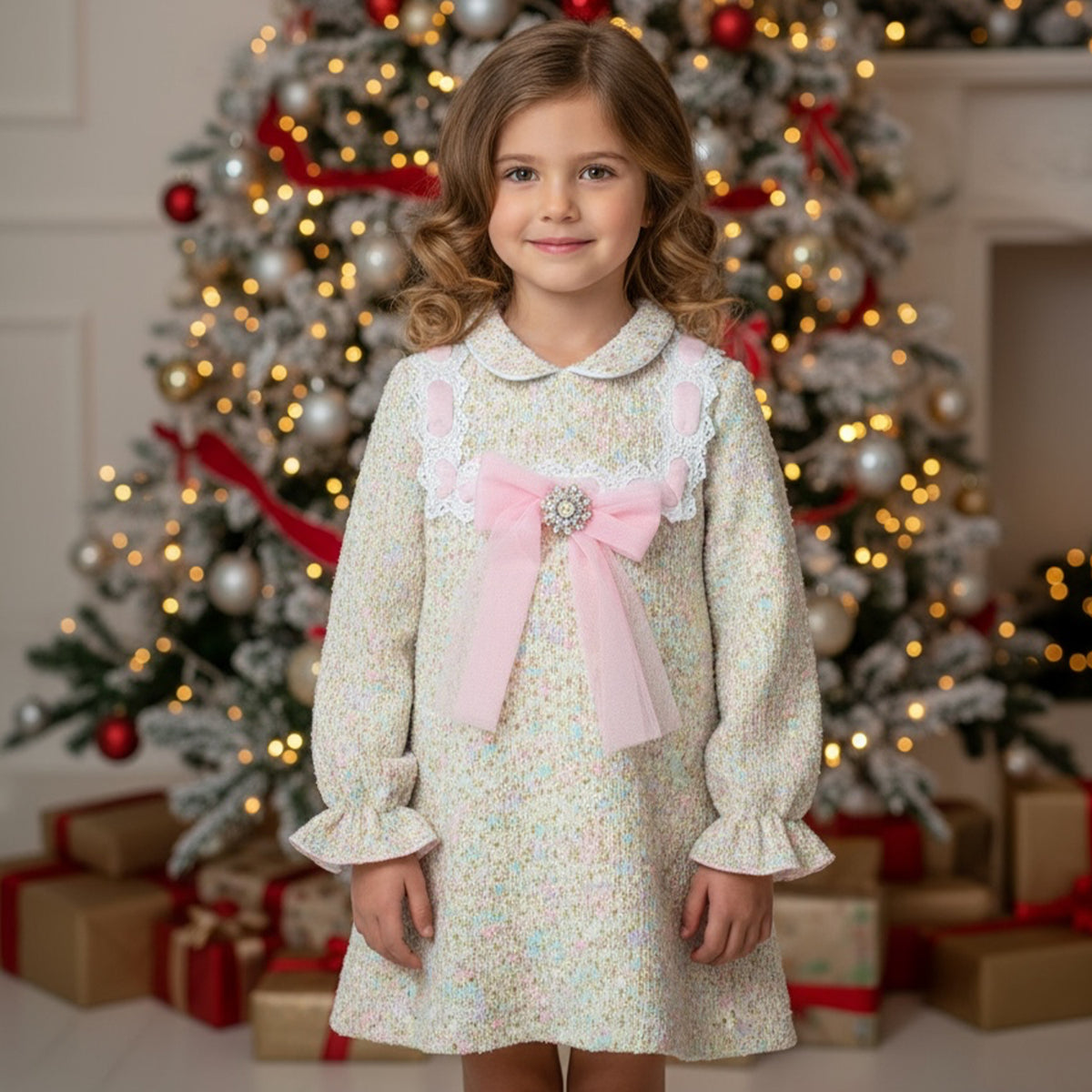 Pink Tweed Dress