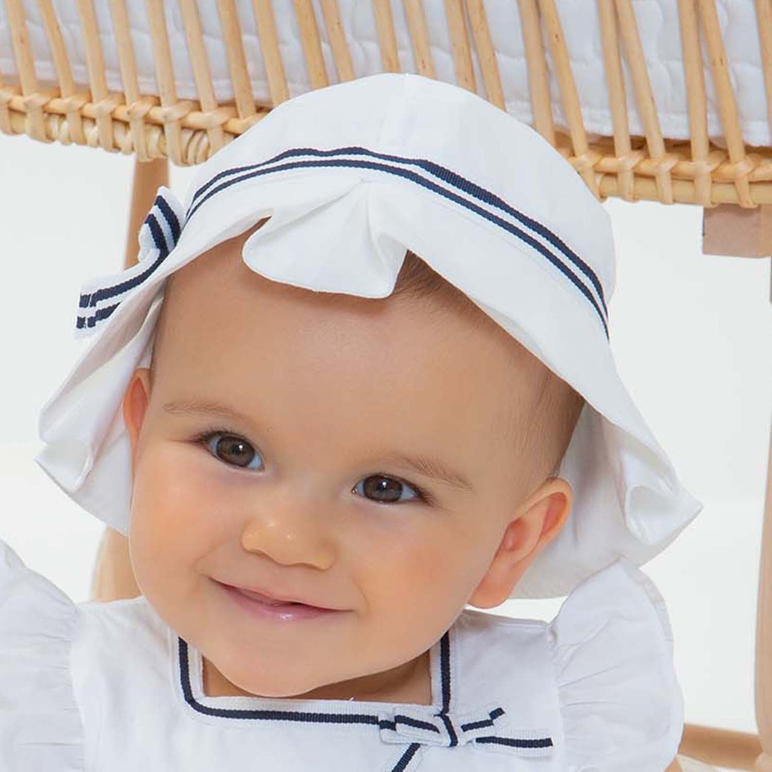 Navy Trim Sun Hat