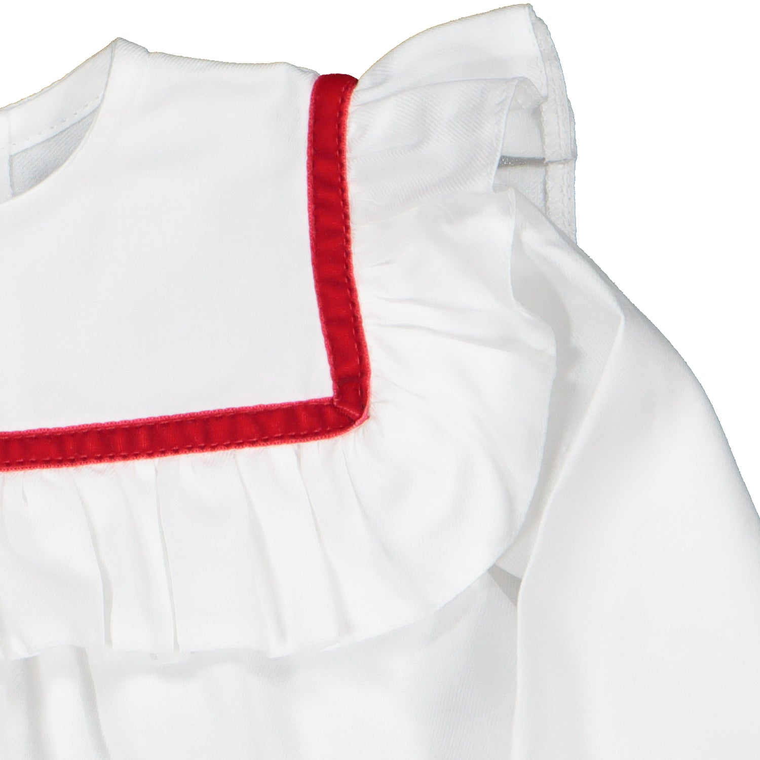 Red Velvet Trim Blouse