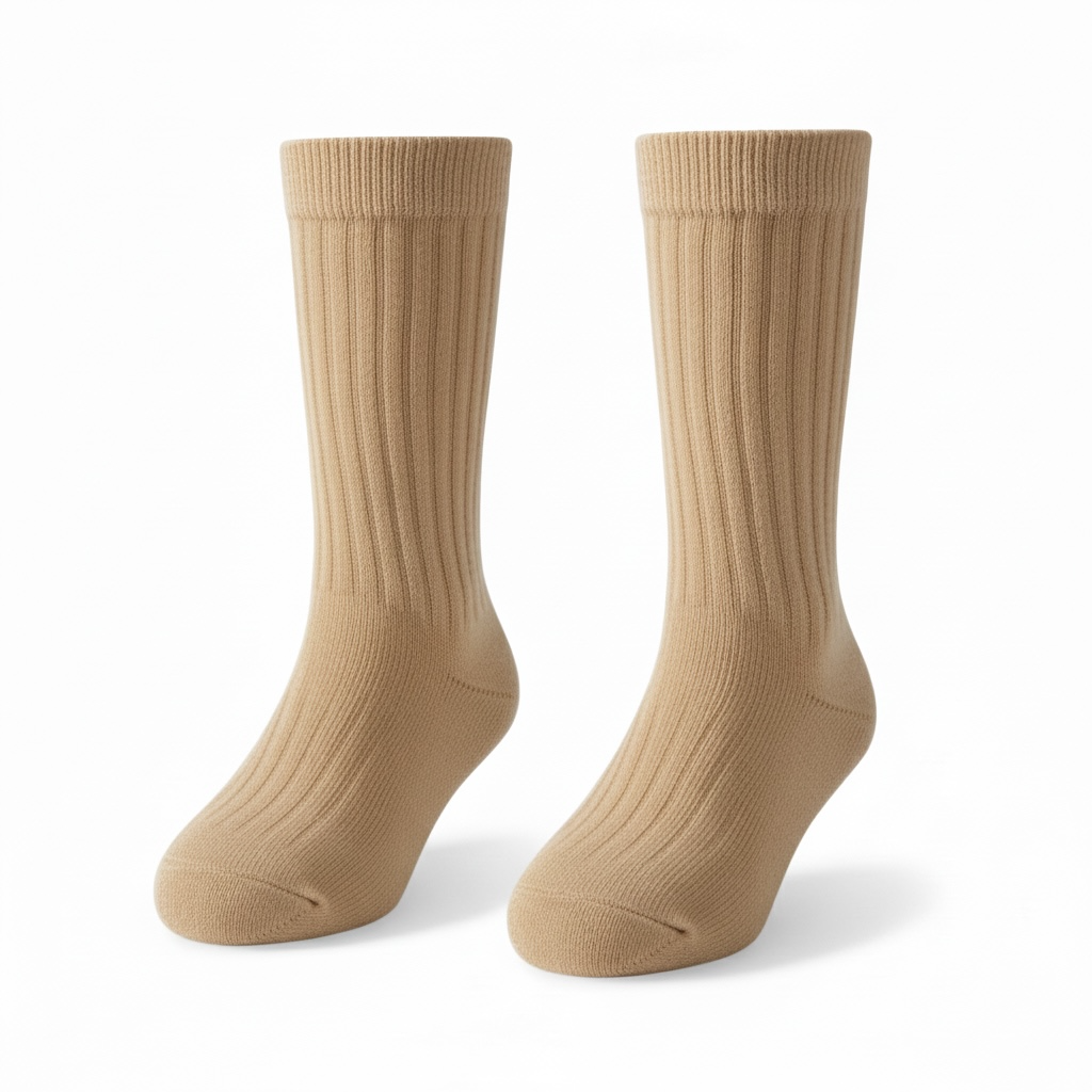 Camel Ribbed Knee High Sock