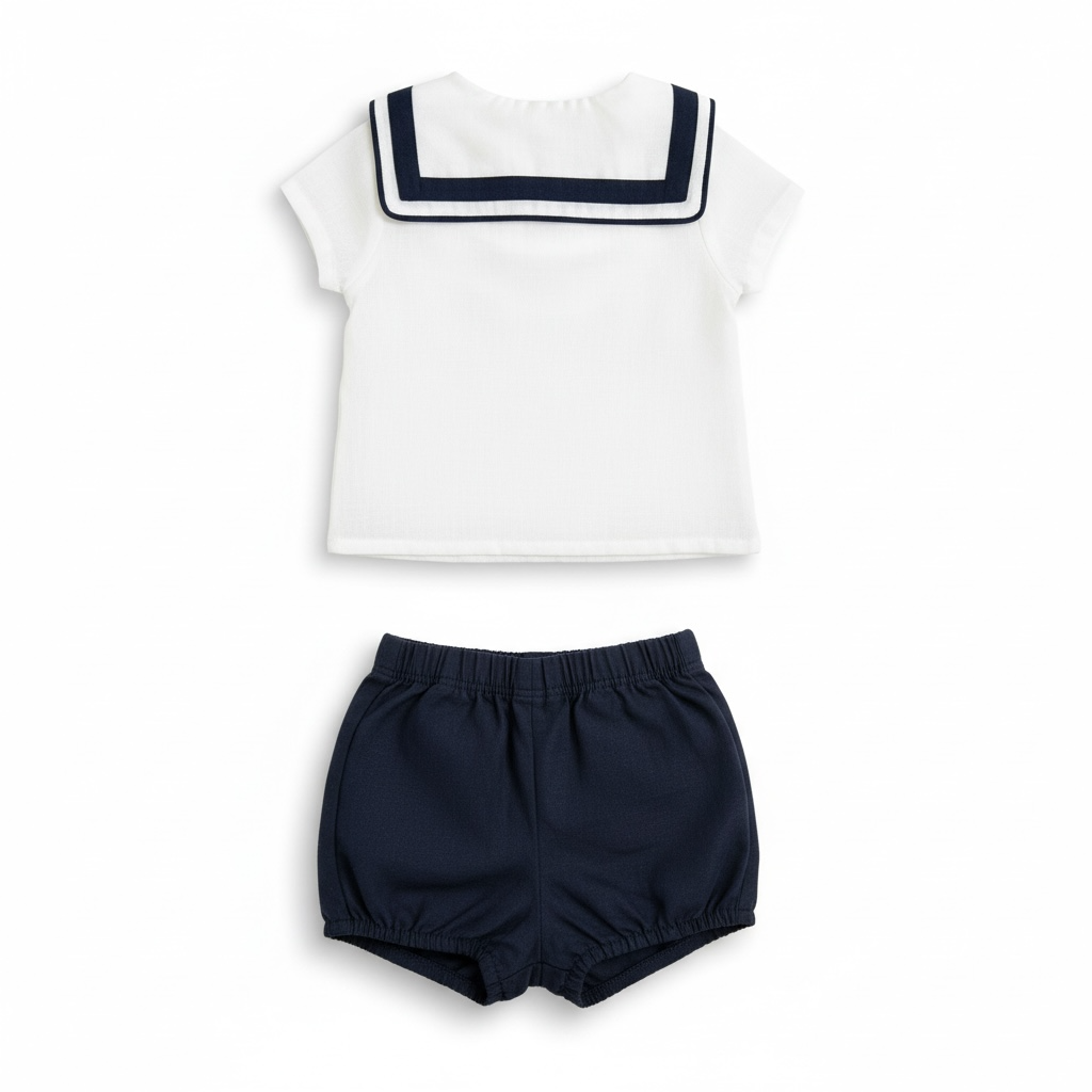 Boys Linen Sailor Short Set