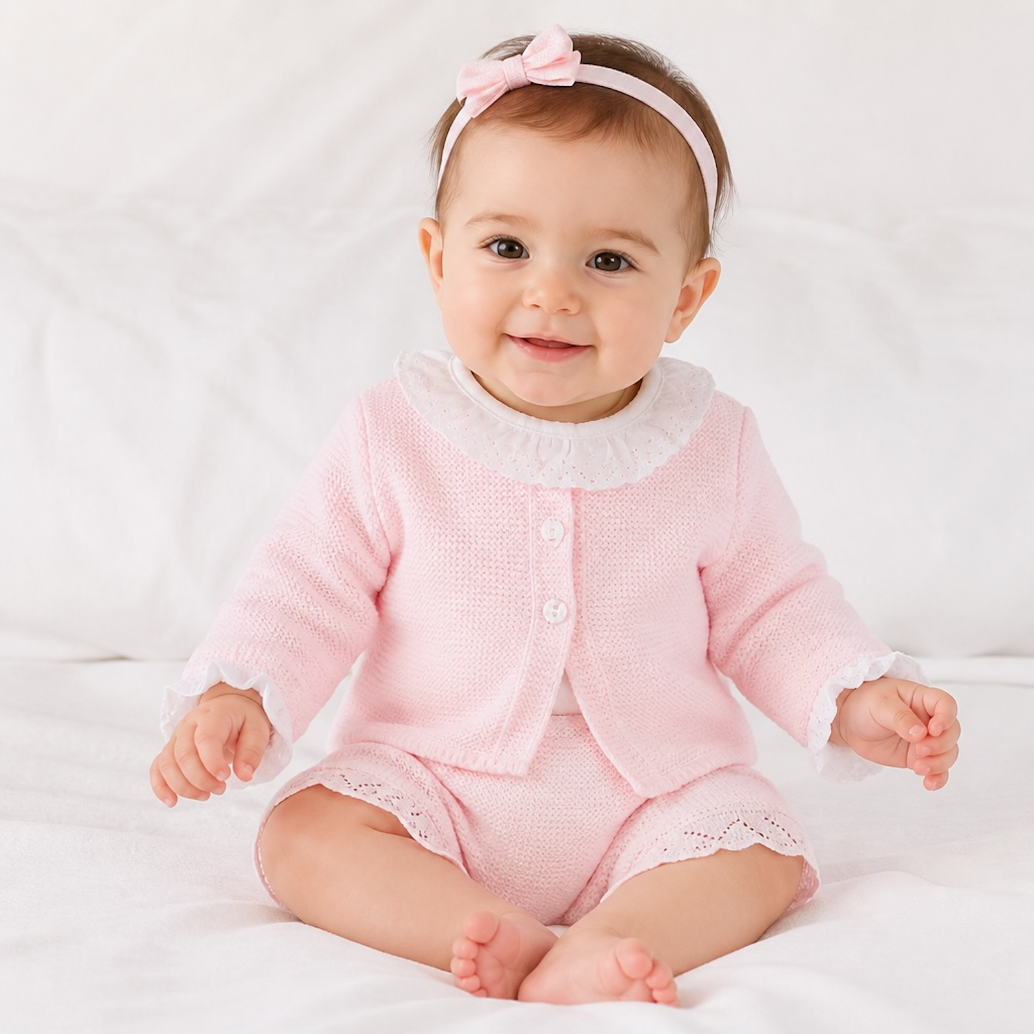 Girls Pink 3 Piece Knit Set