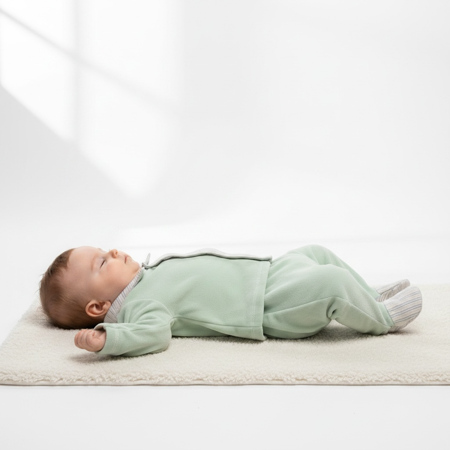 Green Velour Stripe Trim Set