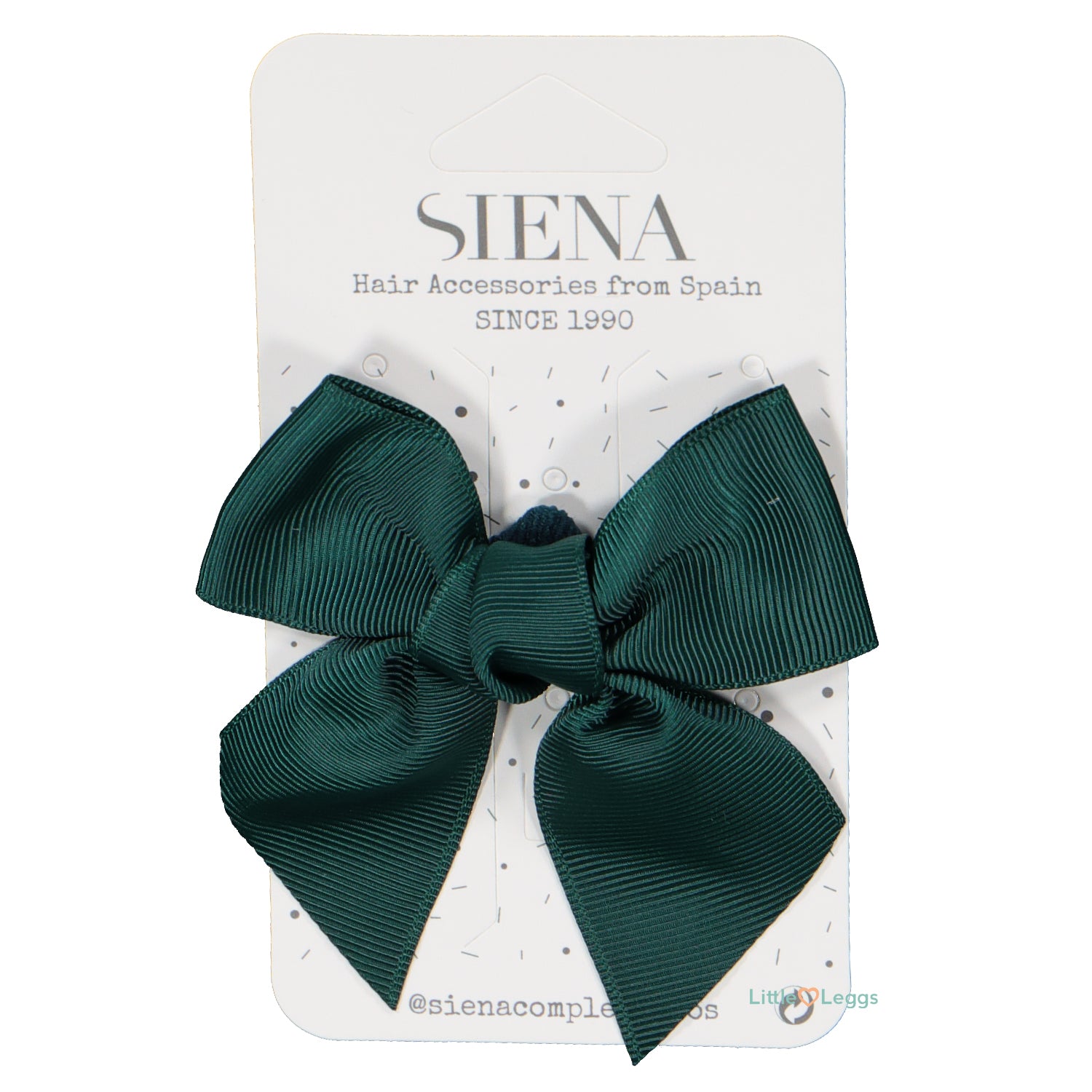 Dark Green Hair Bow On Elastic