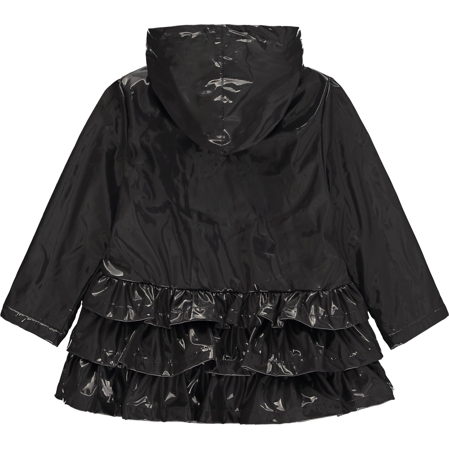 Black Hooded Raincoat