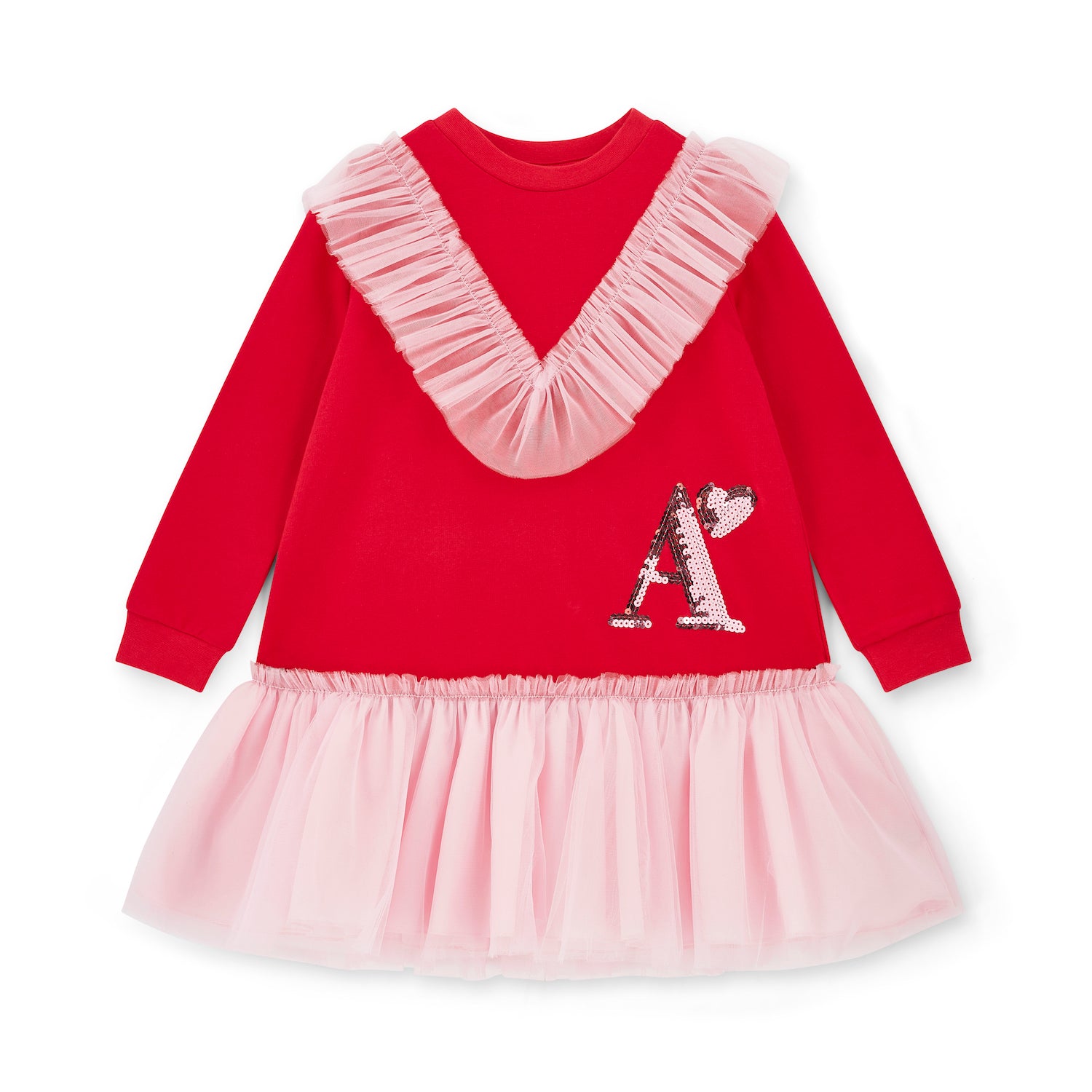 Red Sweat Tulle Dress
