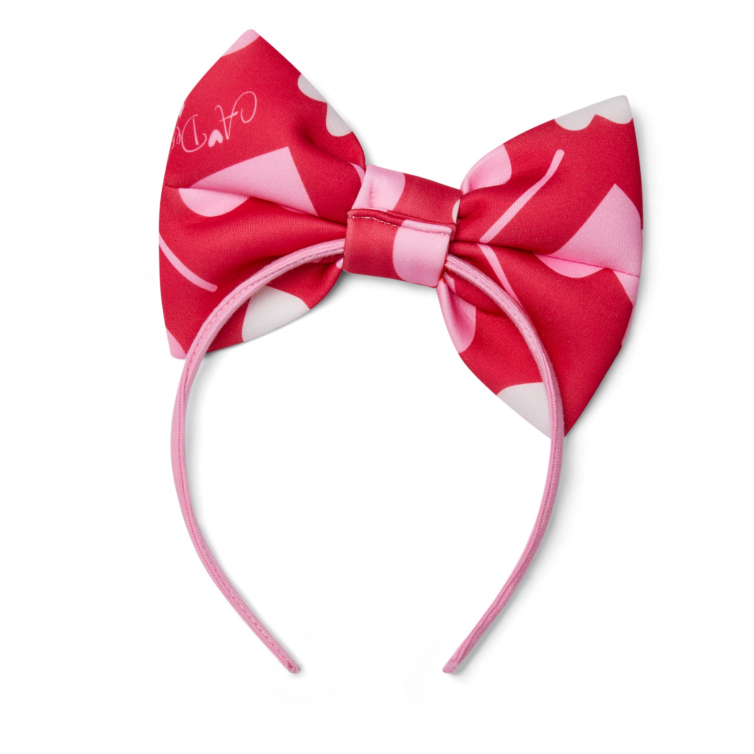Heart Print Bow Headband