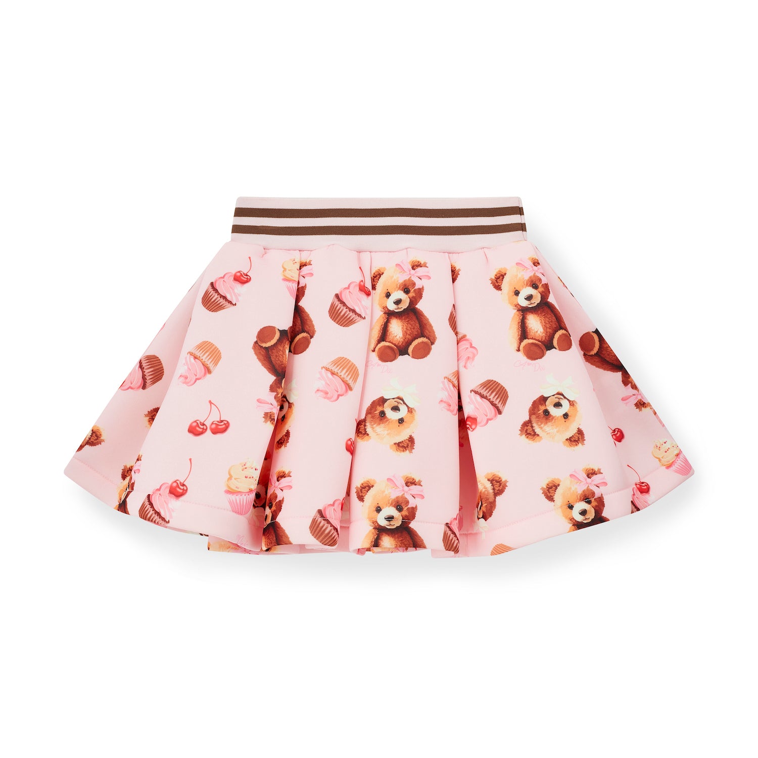 Pink Bear Print Skirt Set
