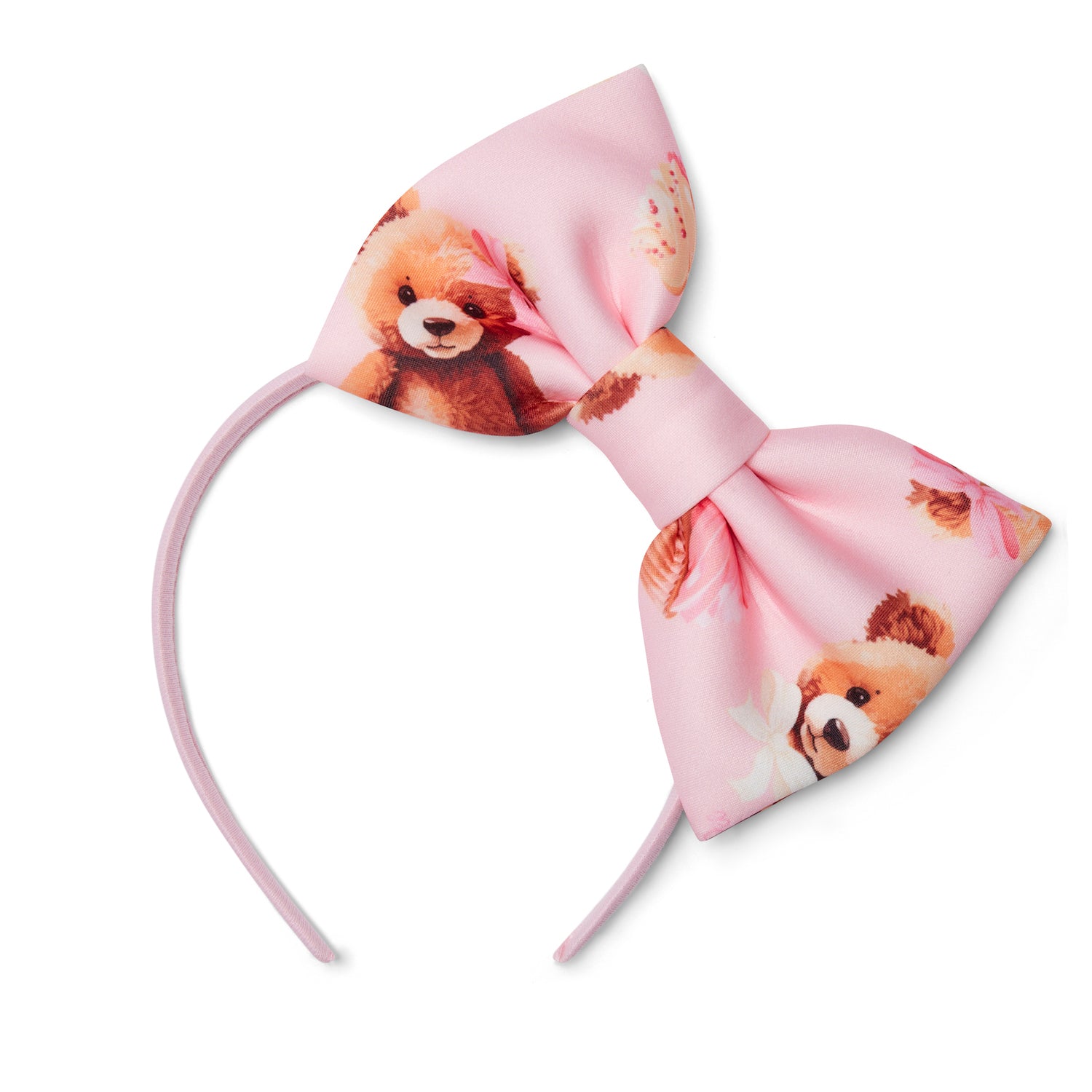 Pink Bear Print Headband